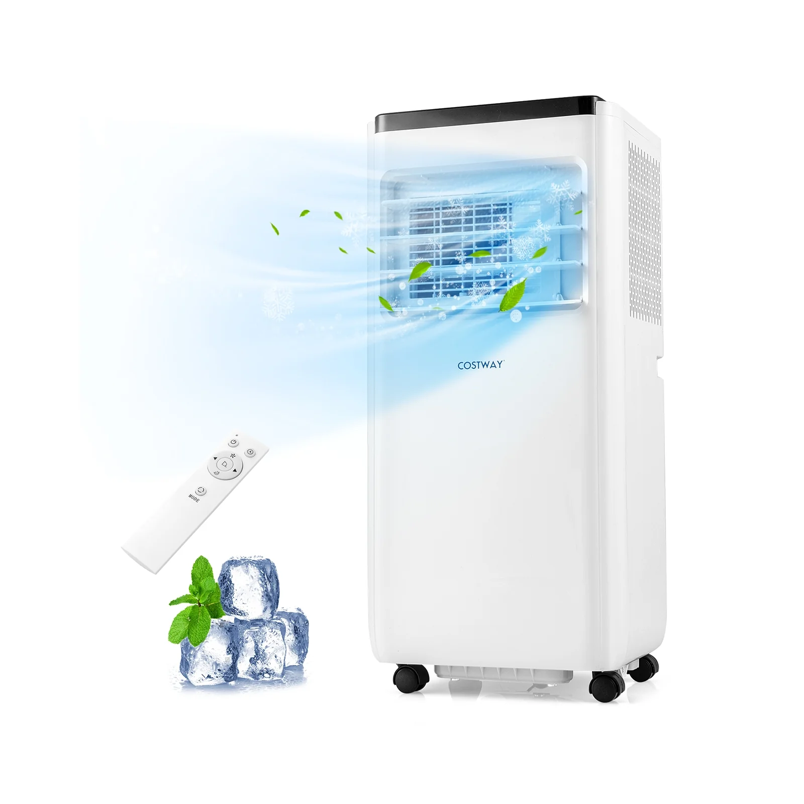 10000 BTU Portable Air Conditioner, Cools 350 Sq.Ft, White