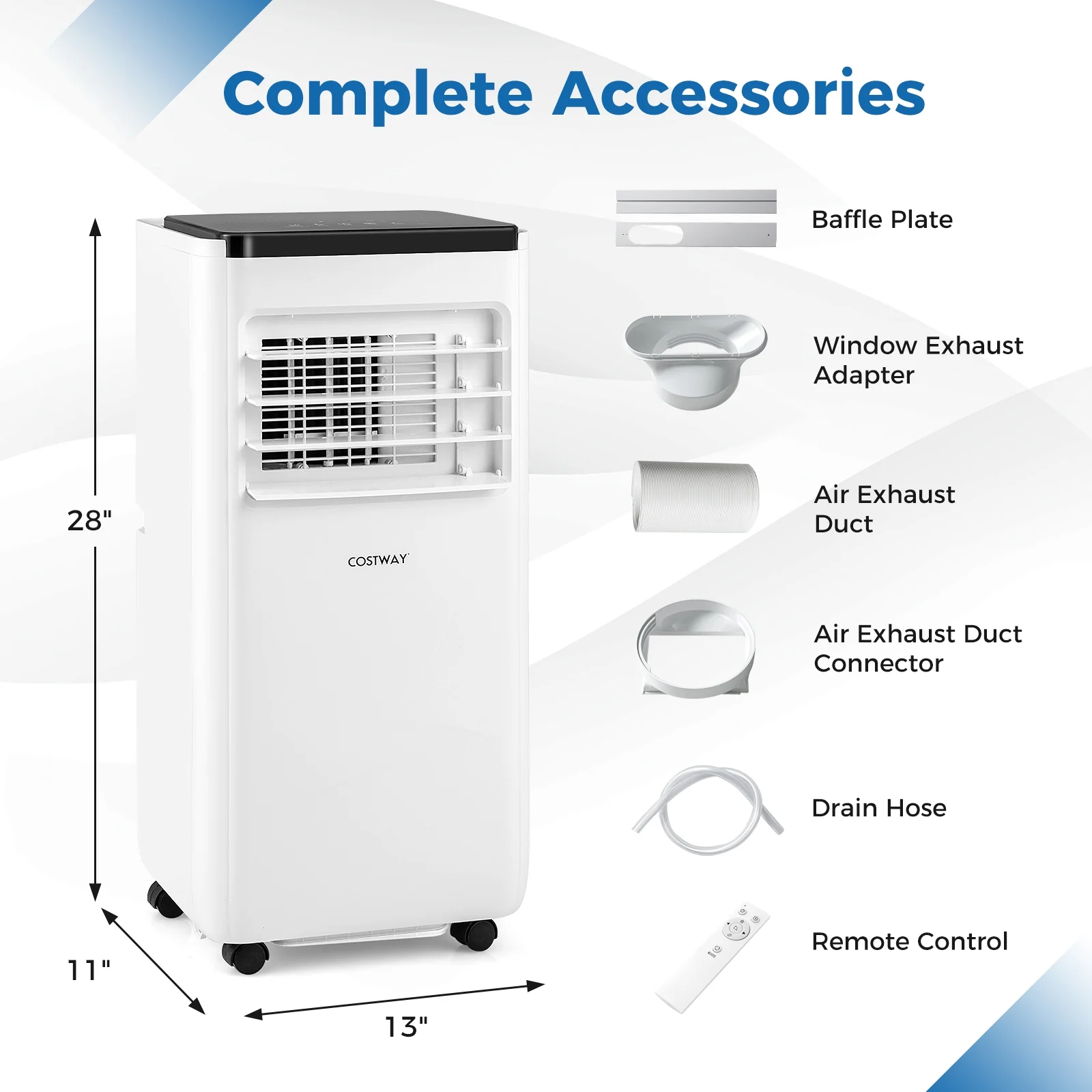 10000 BTU Portable Air Conditioner, Cools 350 Sq.Ft, White - Image 5