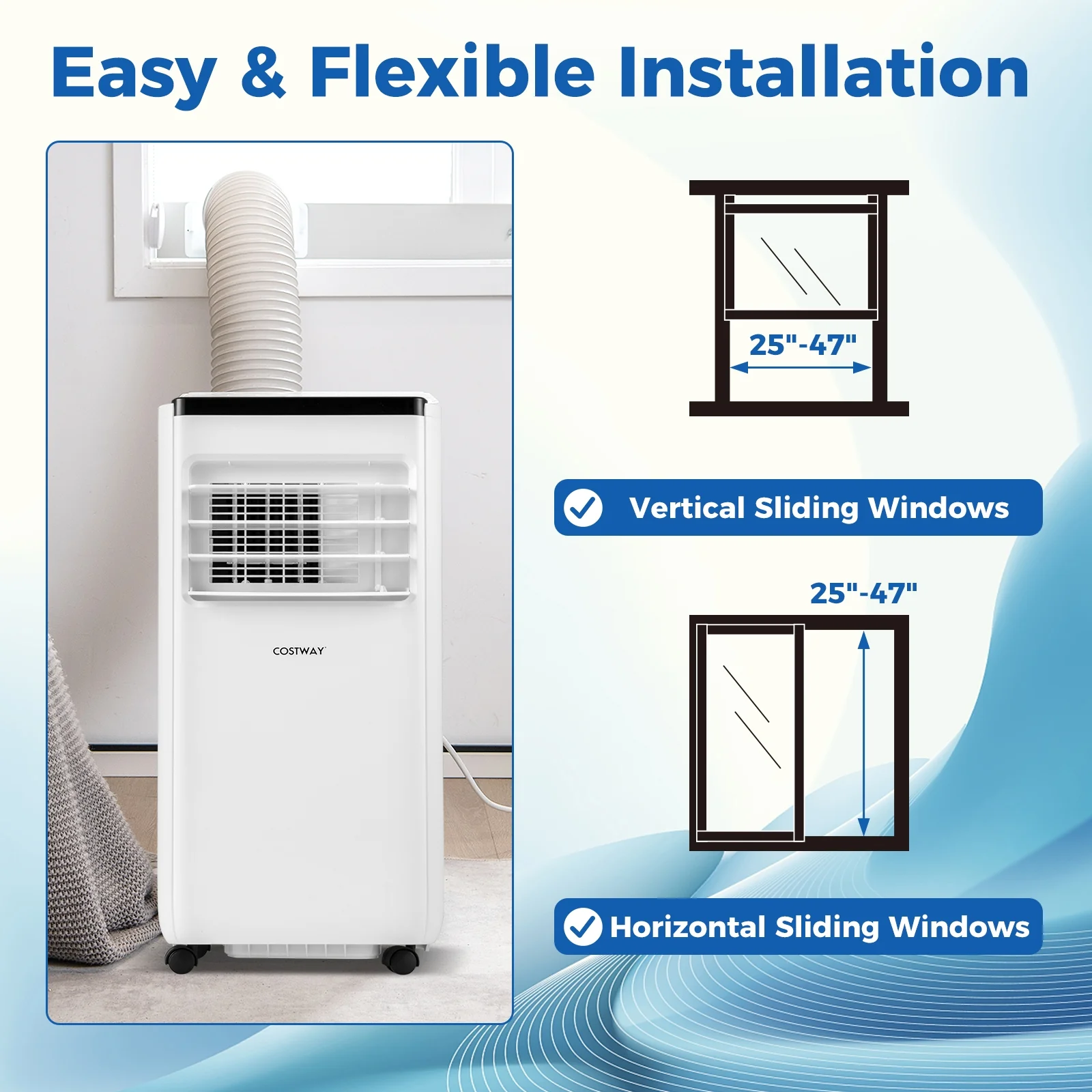 10000 BTU Portable Air Conditioner, Cools 350 Sq.Ft, White - Image 7