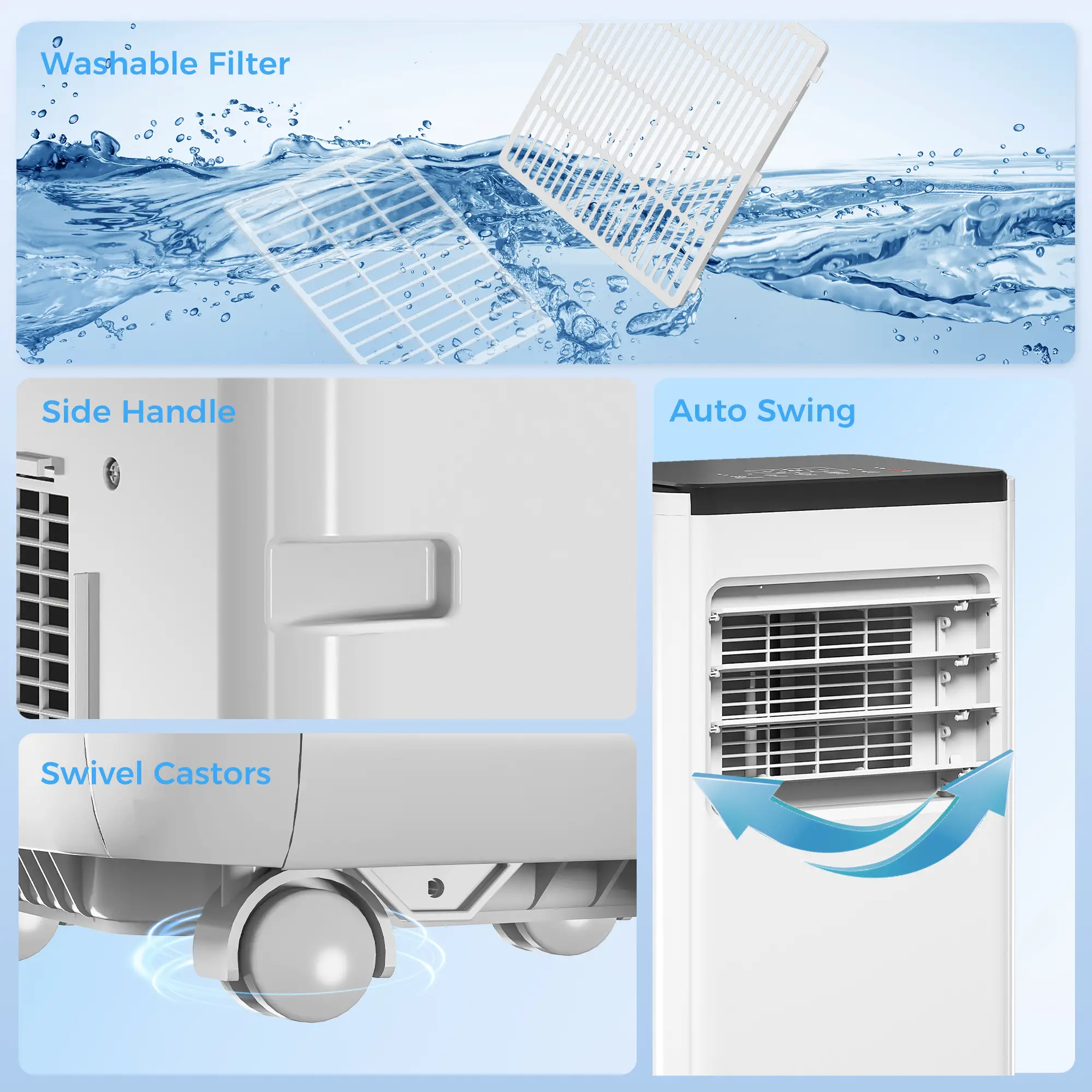 10000 BTU Portable Air Conditioner, Dehumidifier, Fan, WiFi, White - Image 10