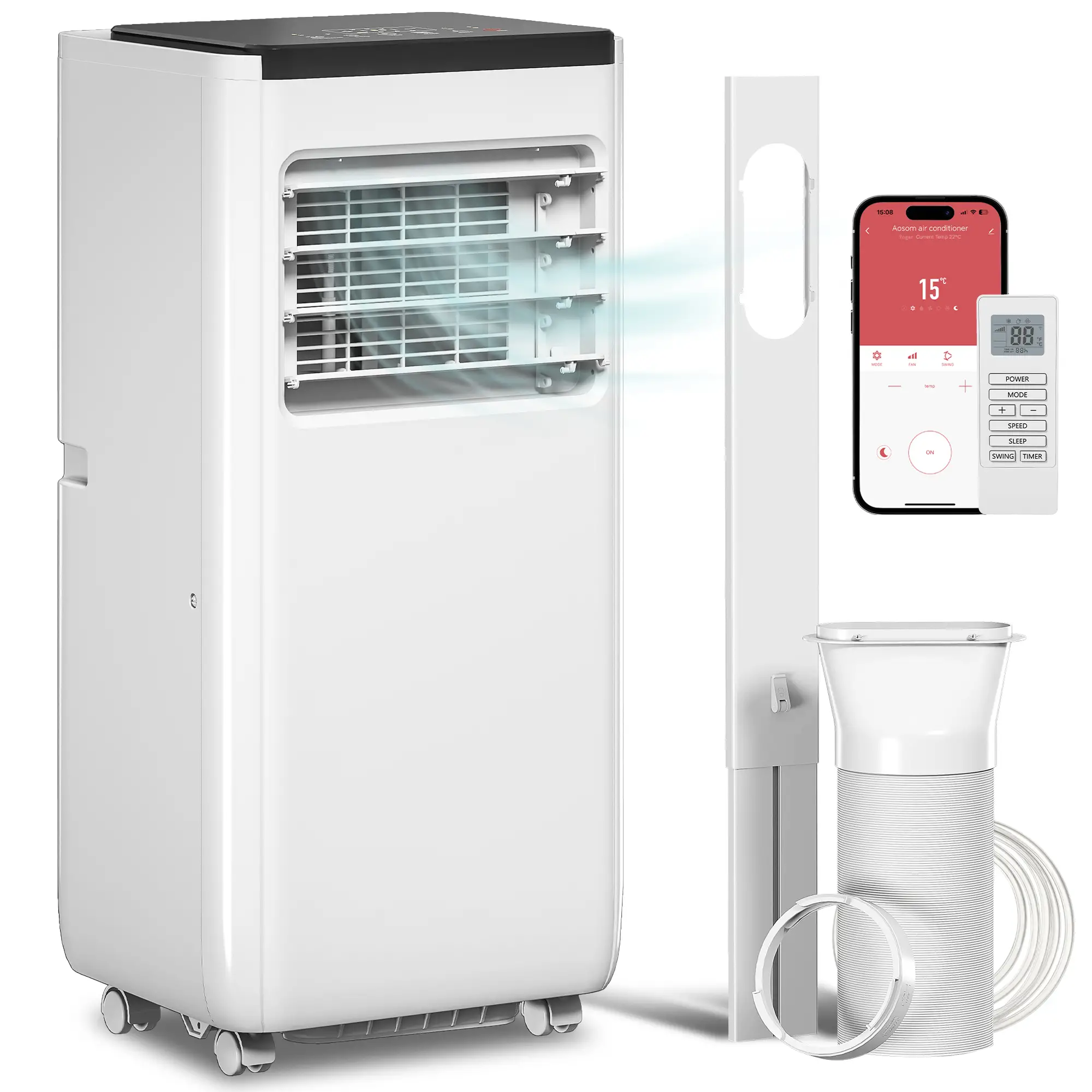 10000 BTU Portable Air Conditioner, Dehumidifier, Fan, WiFi, White - Image 11