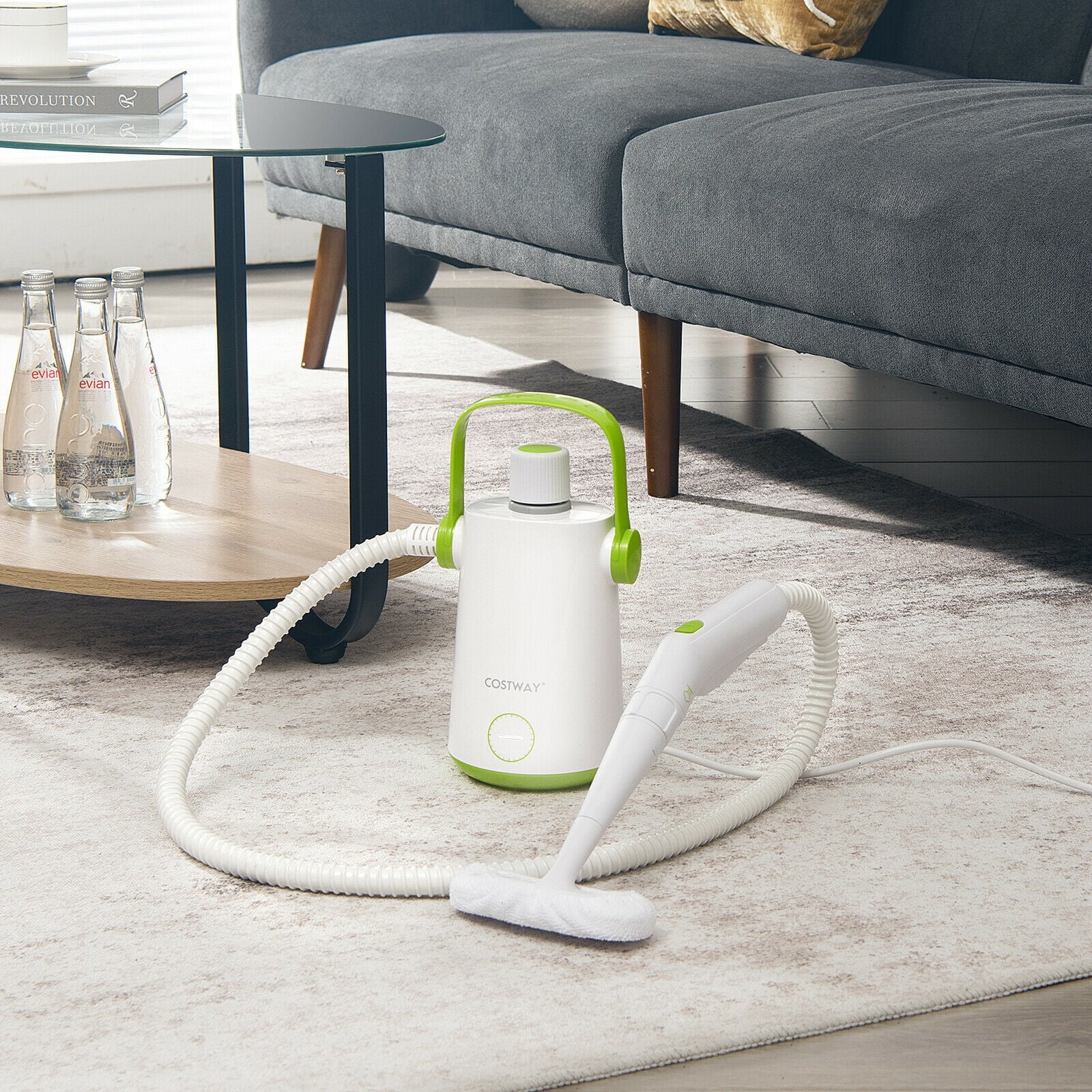 1000W Portable Hand-Held Steam Cleaner, 10 Accessories, Green - Image 2