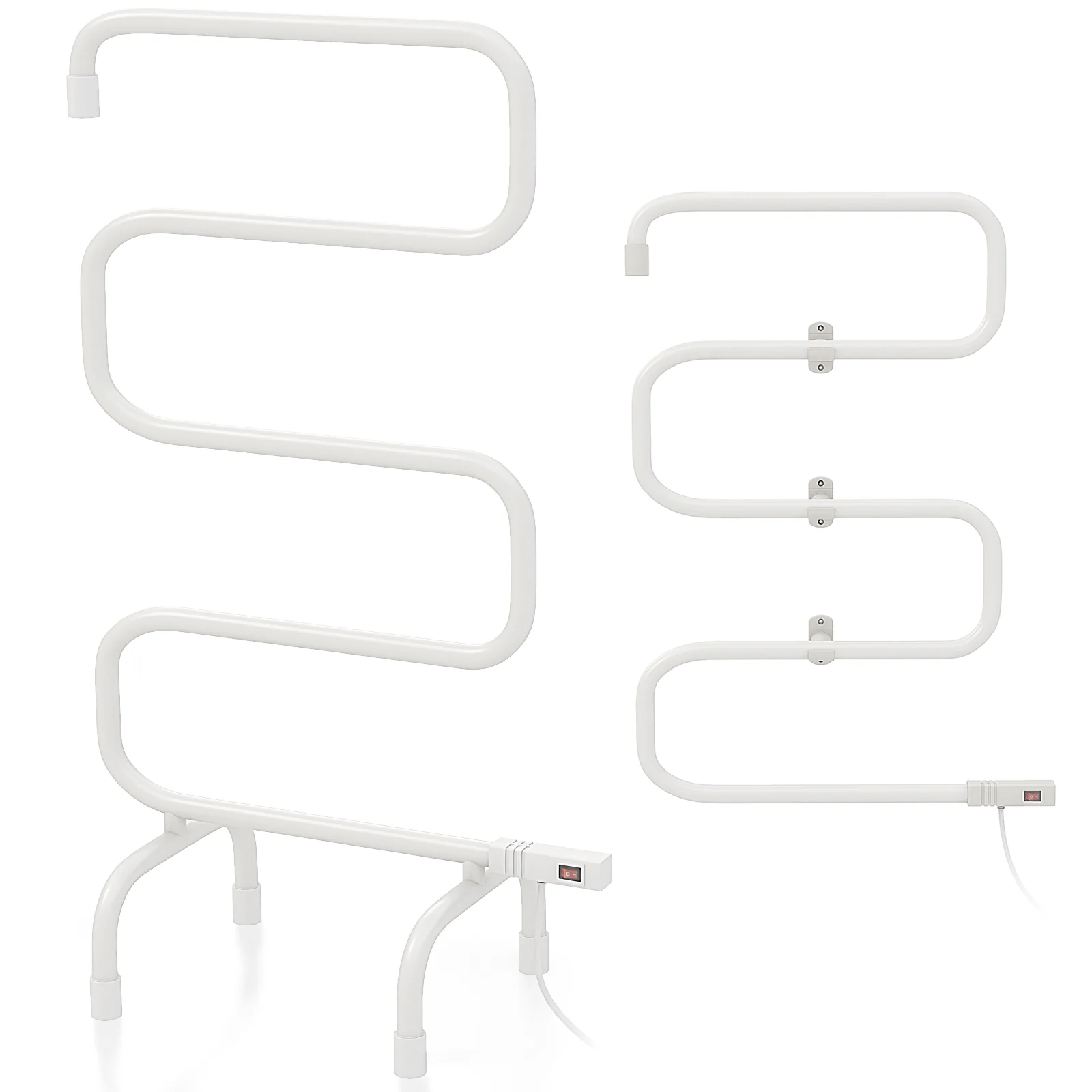 100W Electric Towel Warmer Drying Rack, White - Image 5