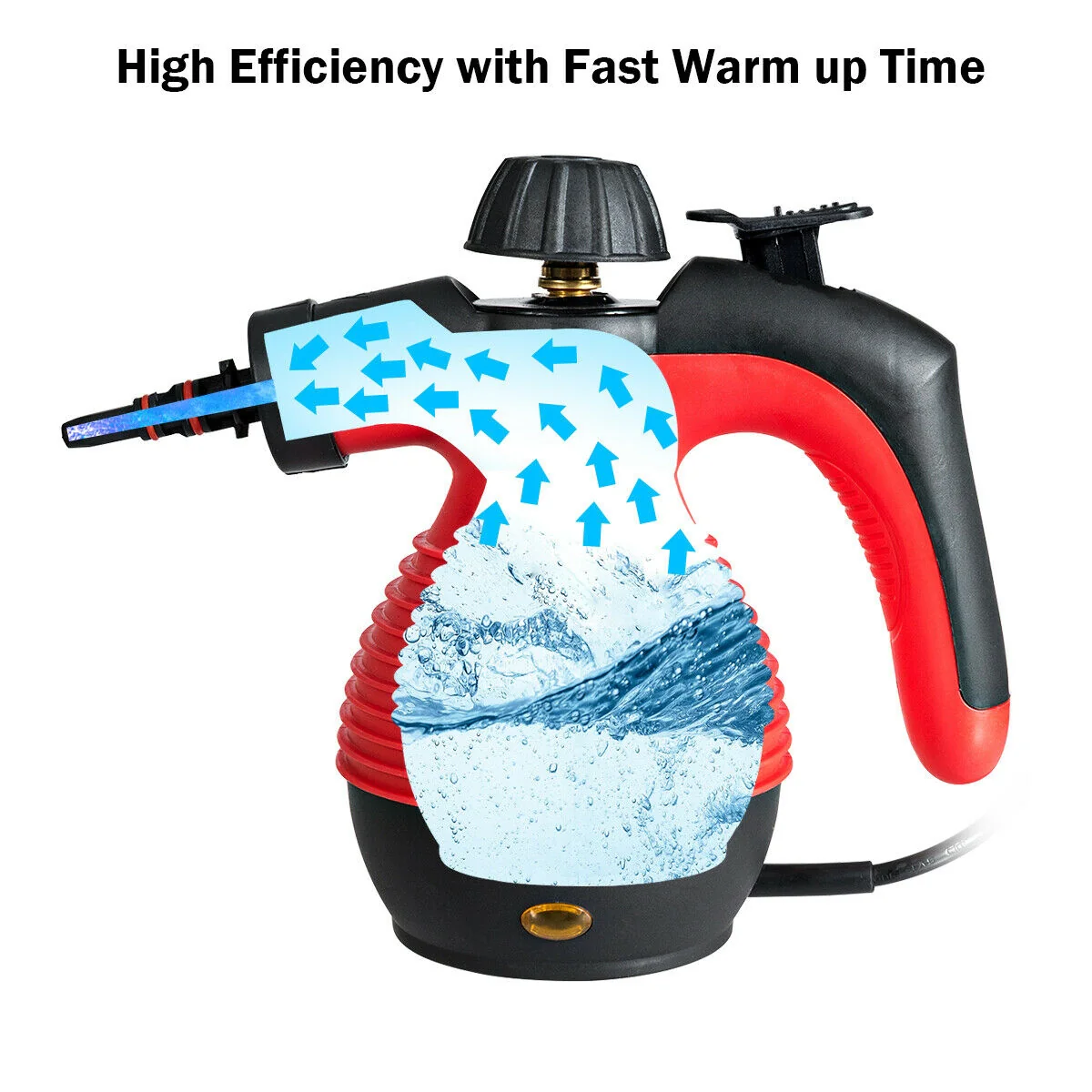 1050W Handheld Pressurized Steam Cleaner, Red - Image 5