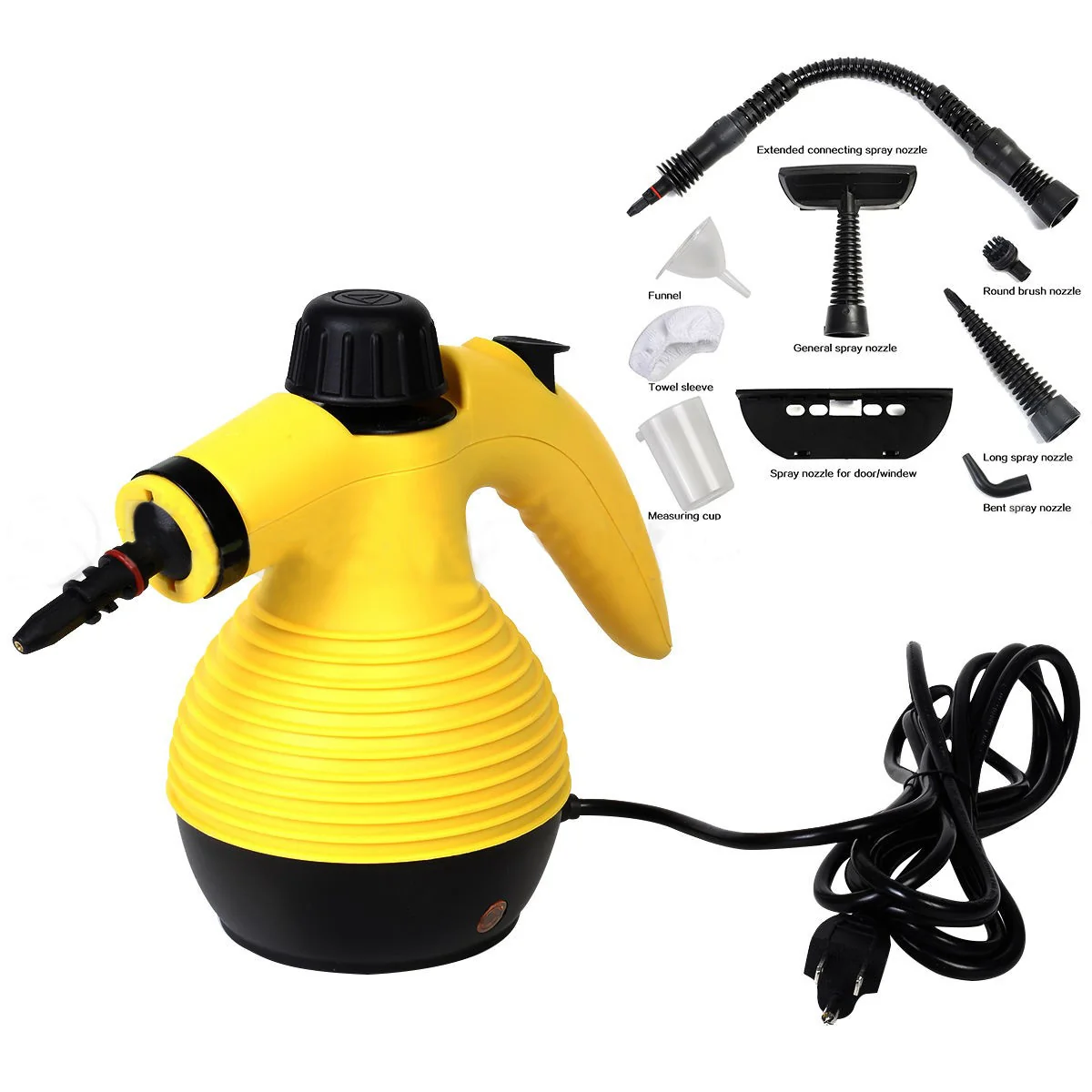 1050W Handheld Pressurized Steam Cleaner, Yellow - Image 4