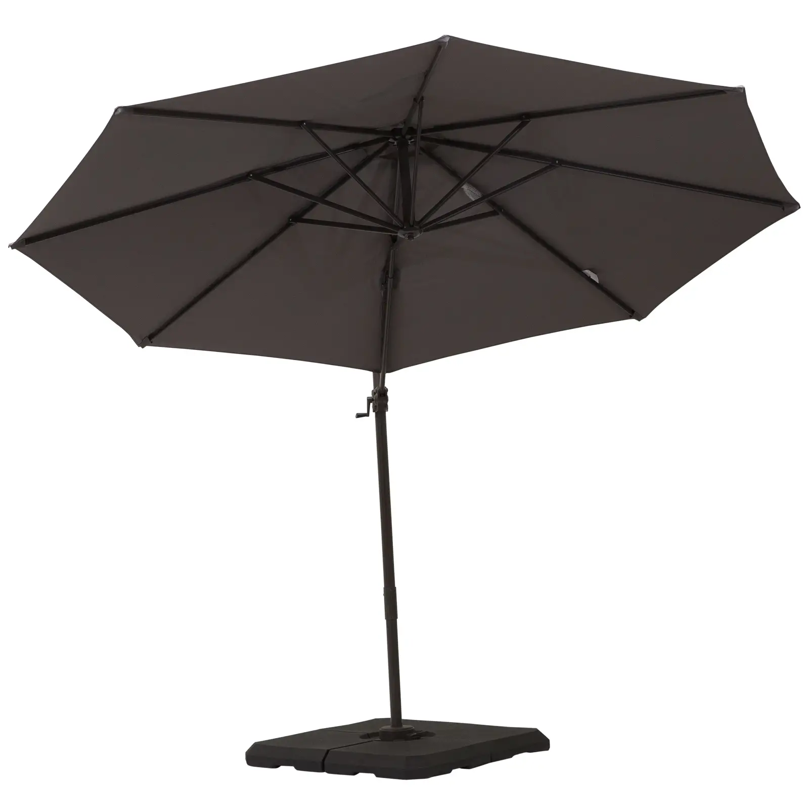 10ft Cantilever Patio Umbrella, 360° Rotation, Crank, Grey - Image 10