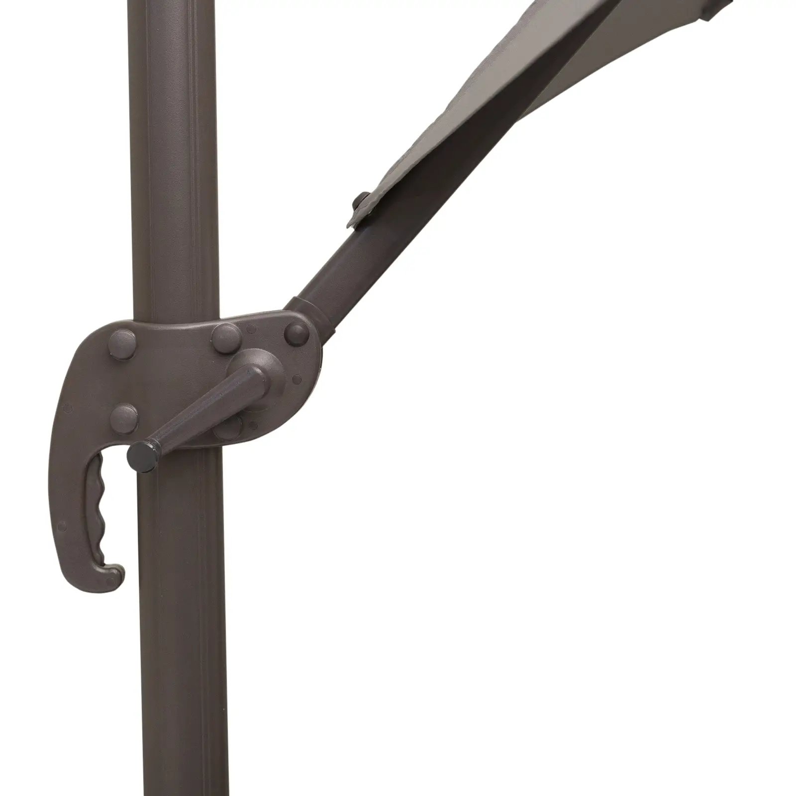 10ft Cantilever Patio Umbrella, 360° Rotation, Crank, Grey - Image 9