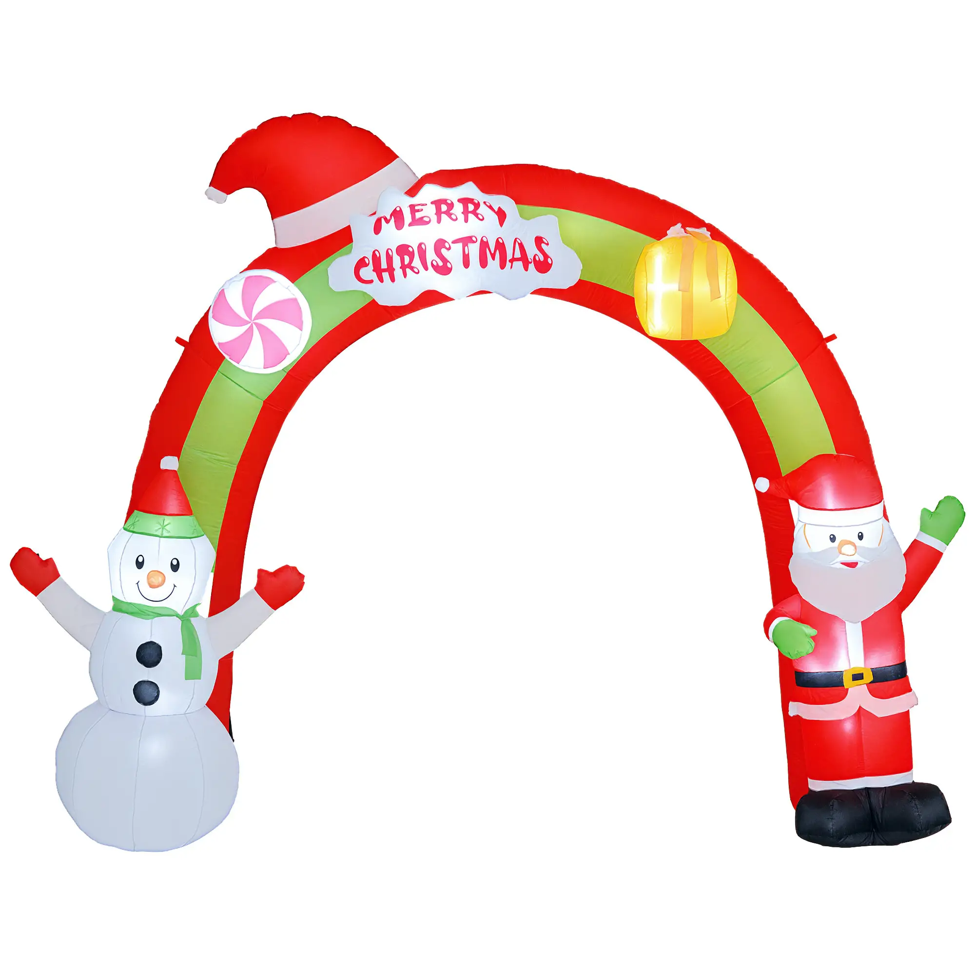 10FT Christmas Inflatable Archway, Santa Claus Snowman Arch, LED Lights - Image 11