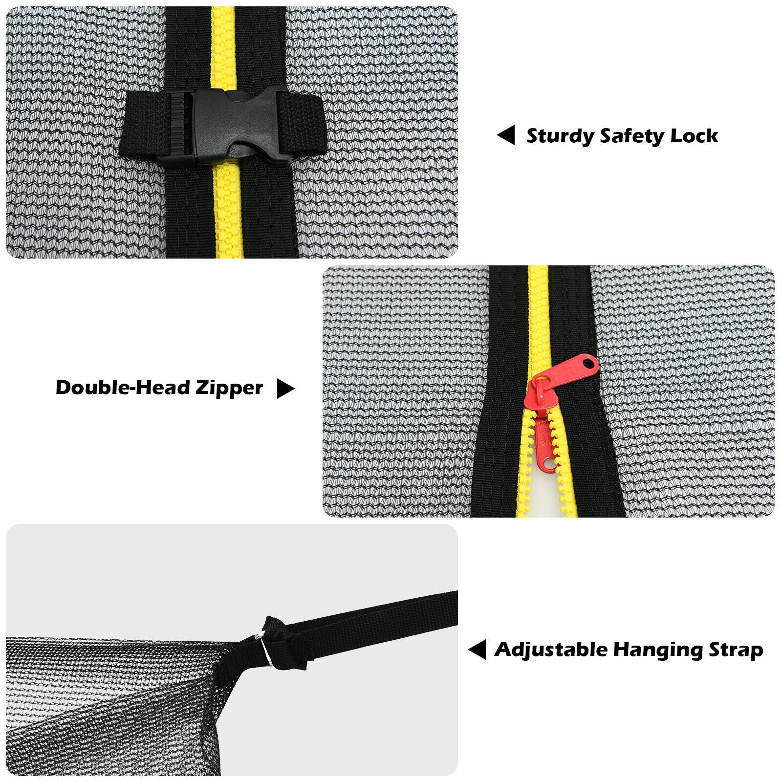 10Ft Replacement Trampoline Safety Enclosure Net, Black - Image 10