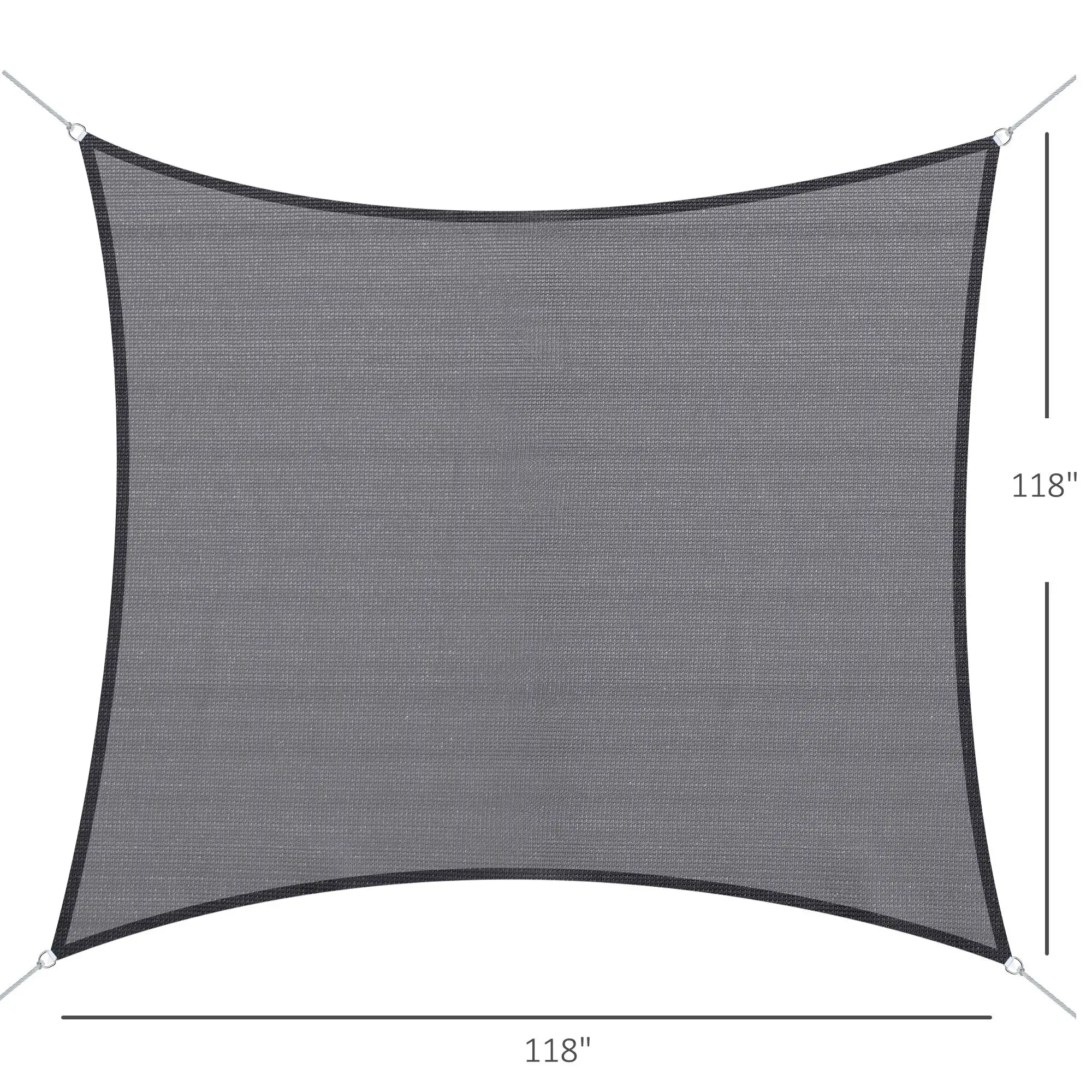 10ft x10ft Square Canopy Sun Sail Shade, UV Protector, Grey - Image 3