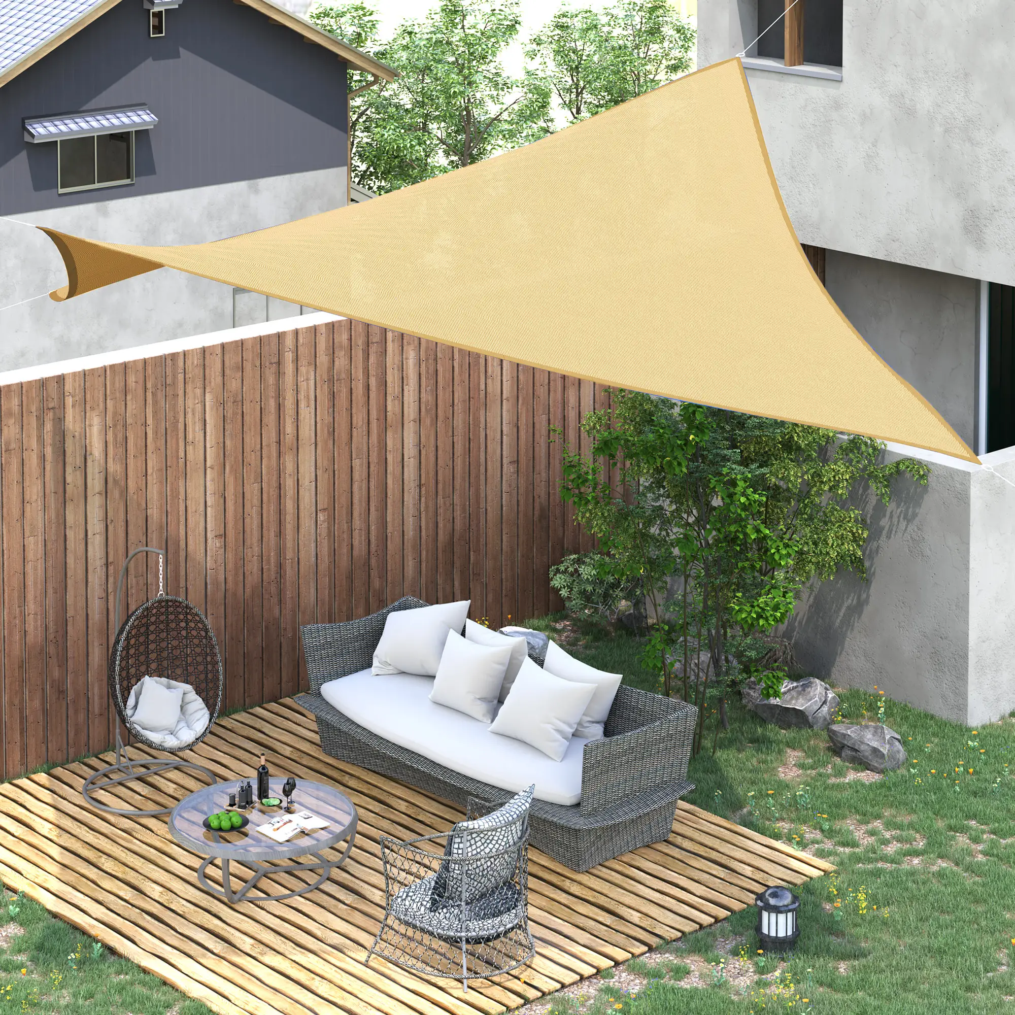 10ft x10ft Square Canopy, Sun Shade Sail, Garden Cover, UV Protector - Image 2