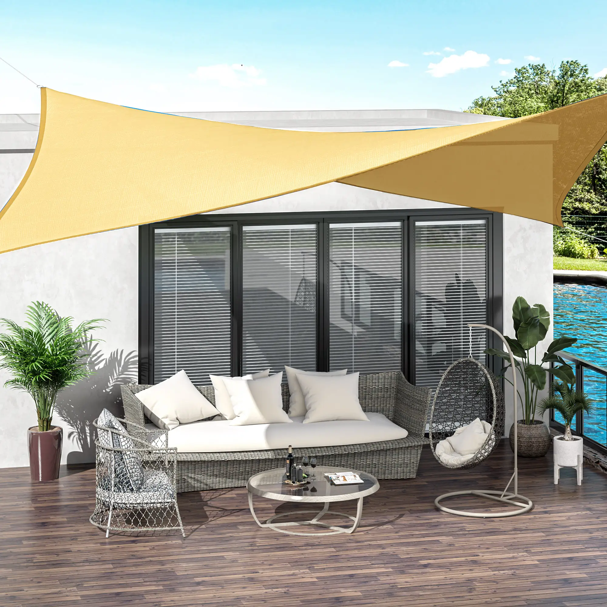 10ft x10ft Square Canopy, Sun Shade Sail, Garden Cover, UV Protector - Image 8