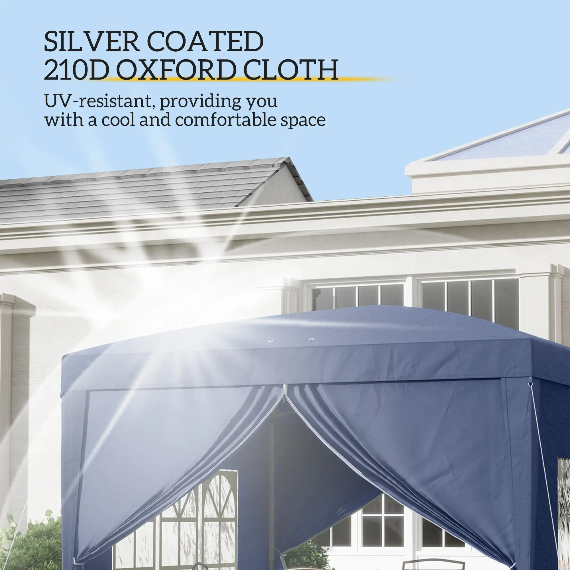 10'x10' Outdoor Pop Up Party Tent Wedding Gazebo Canopy, Blue - Image 5