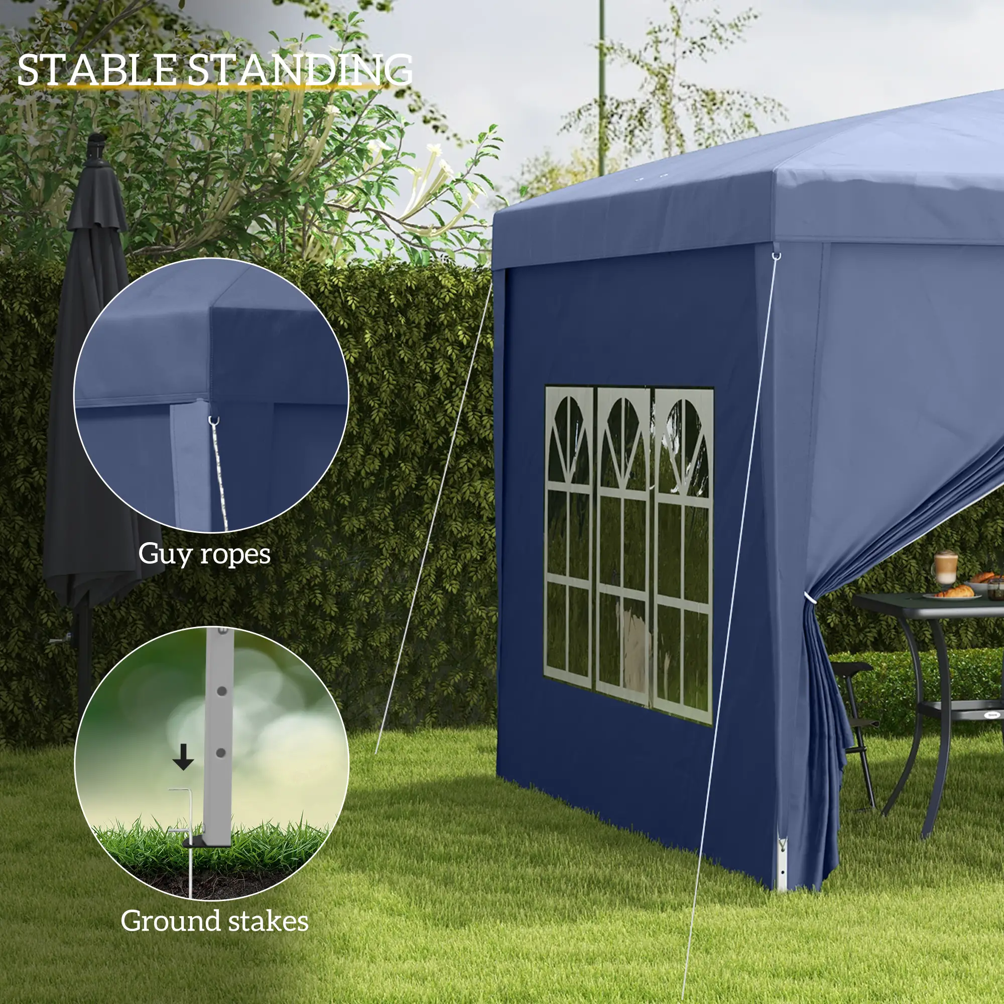 10'x10' Outdoor Pop Up Party Tent Wedding Gazebo Canopy, Blue - Image 6