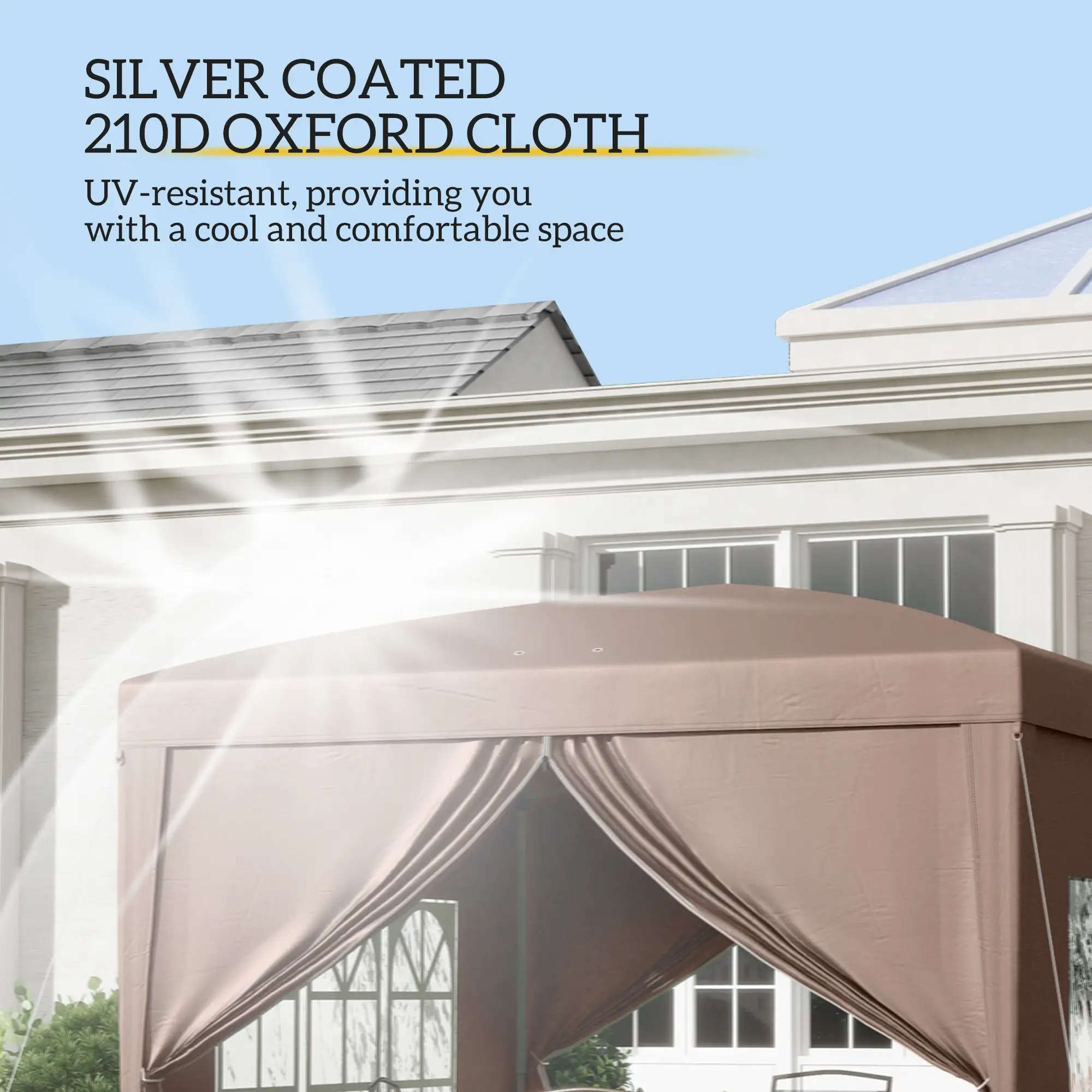 10'x10' Coffee Outdoor Pop Up Party Tent Wedding Gazebo - Image 5