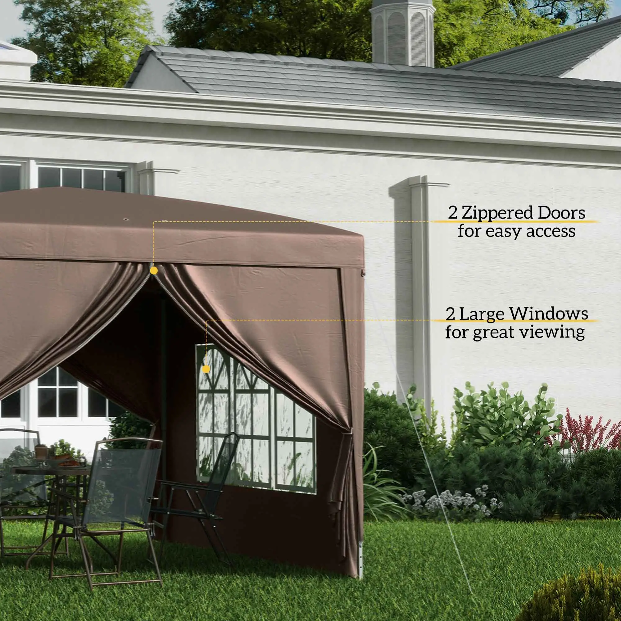 10'x10' Coffee Outdoor Pop Up Party Tent Wedding Gazebo - Image 7