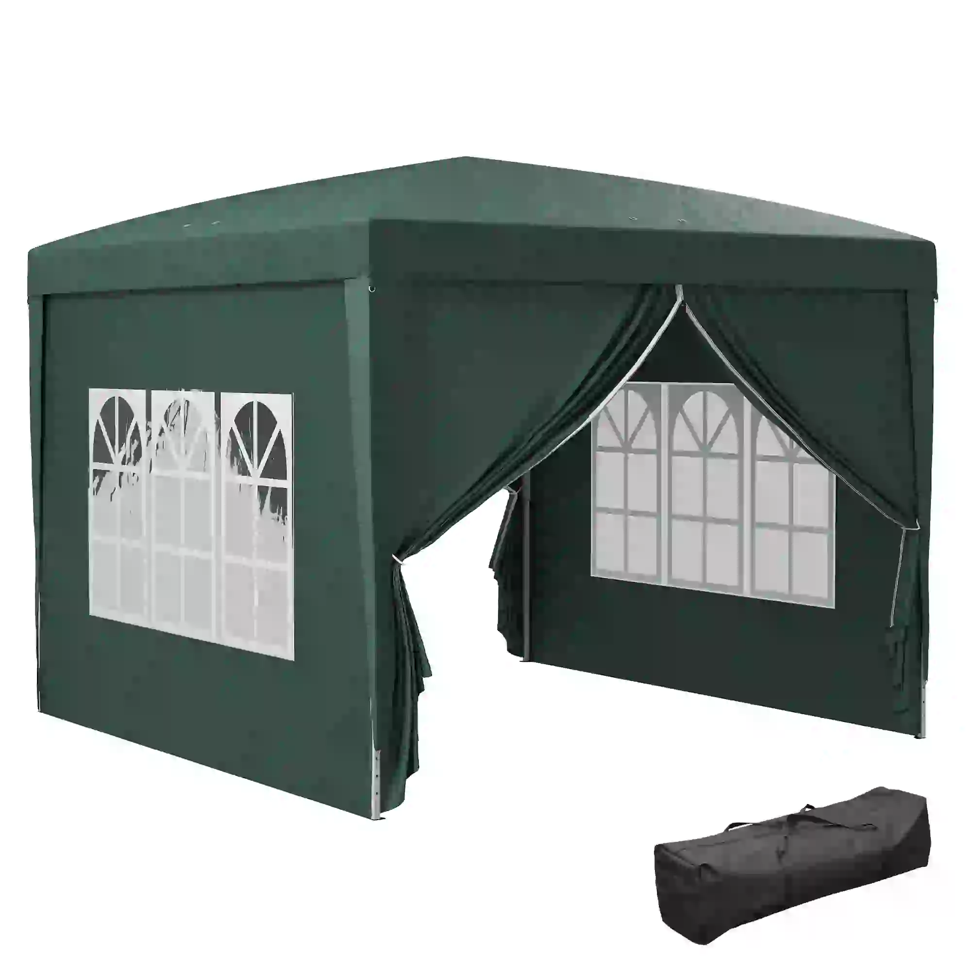 10'x10' Outdoor Pop Up Party Tent Wedding Gazebo, Dark Green - Image 11