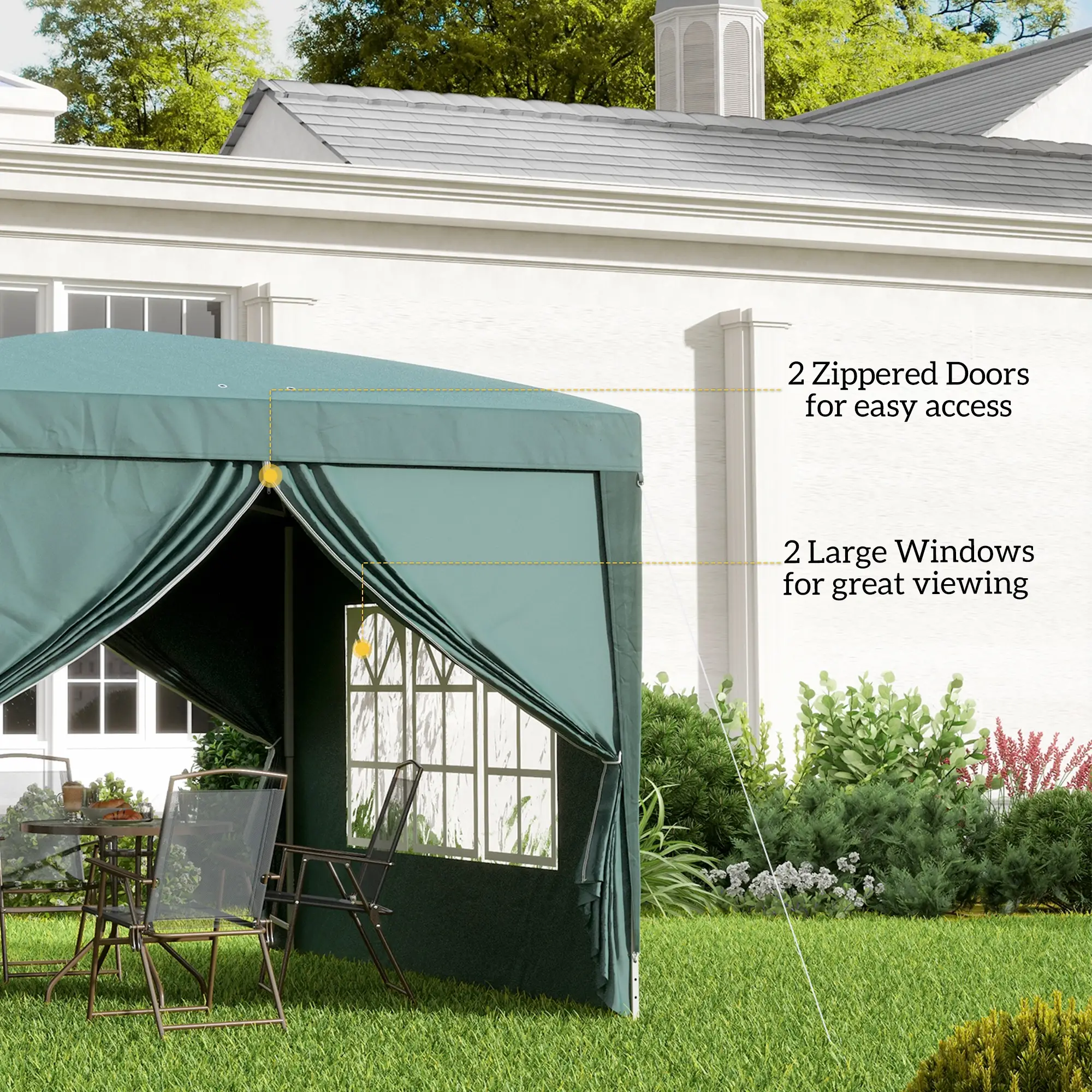 10'x10' Outdoor Pop Up Party Tent Wedding Gazebo, Dark Green - Image 7