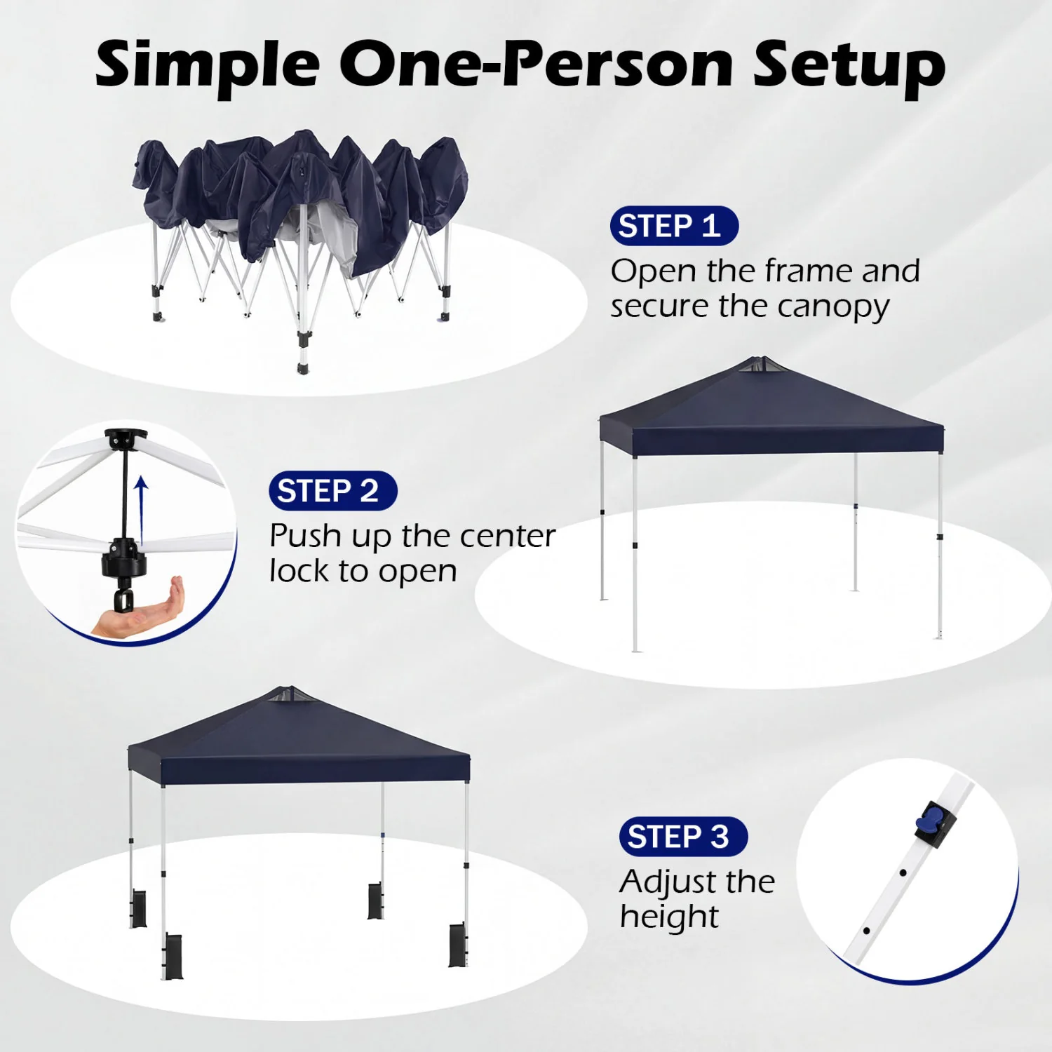 10x10 Feet Outdoor Commercial Pop Up Canopy Tent, Blue - Image 10