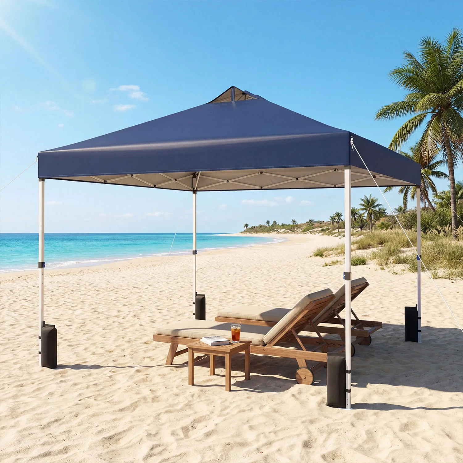 10x10 Feet Outdoor Commercial Pop Up Canopy Tent, Blue - Image 3