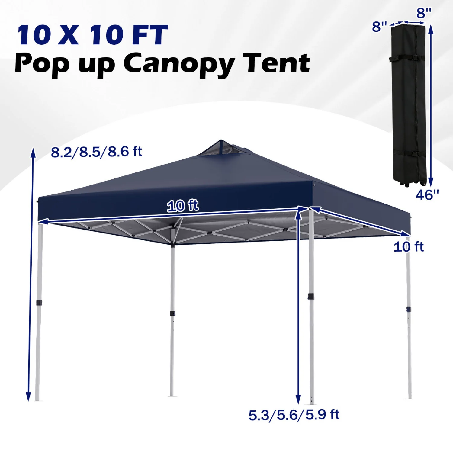 10x10 Feet Outdoor Commercial Pop Up Canopy Tent, Blue - Image 6