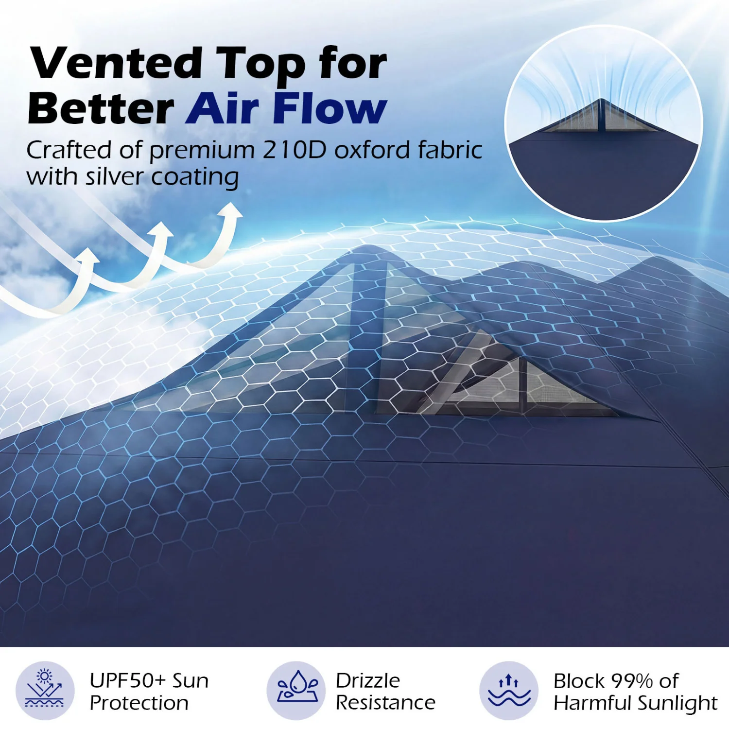 10x10 Feet Outdoor Commercial Pop Up Canopy Tent, Blue - Image 8