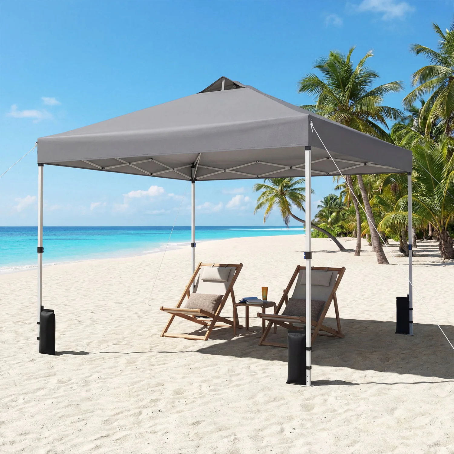 10x10 Feet Outdoor Commercial Pop Up Canopy Tent, Gray - Image 3