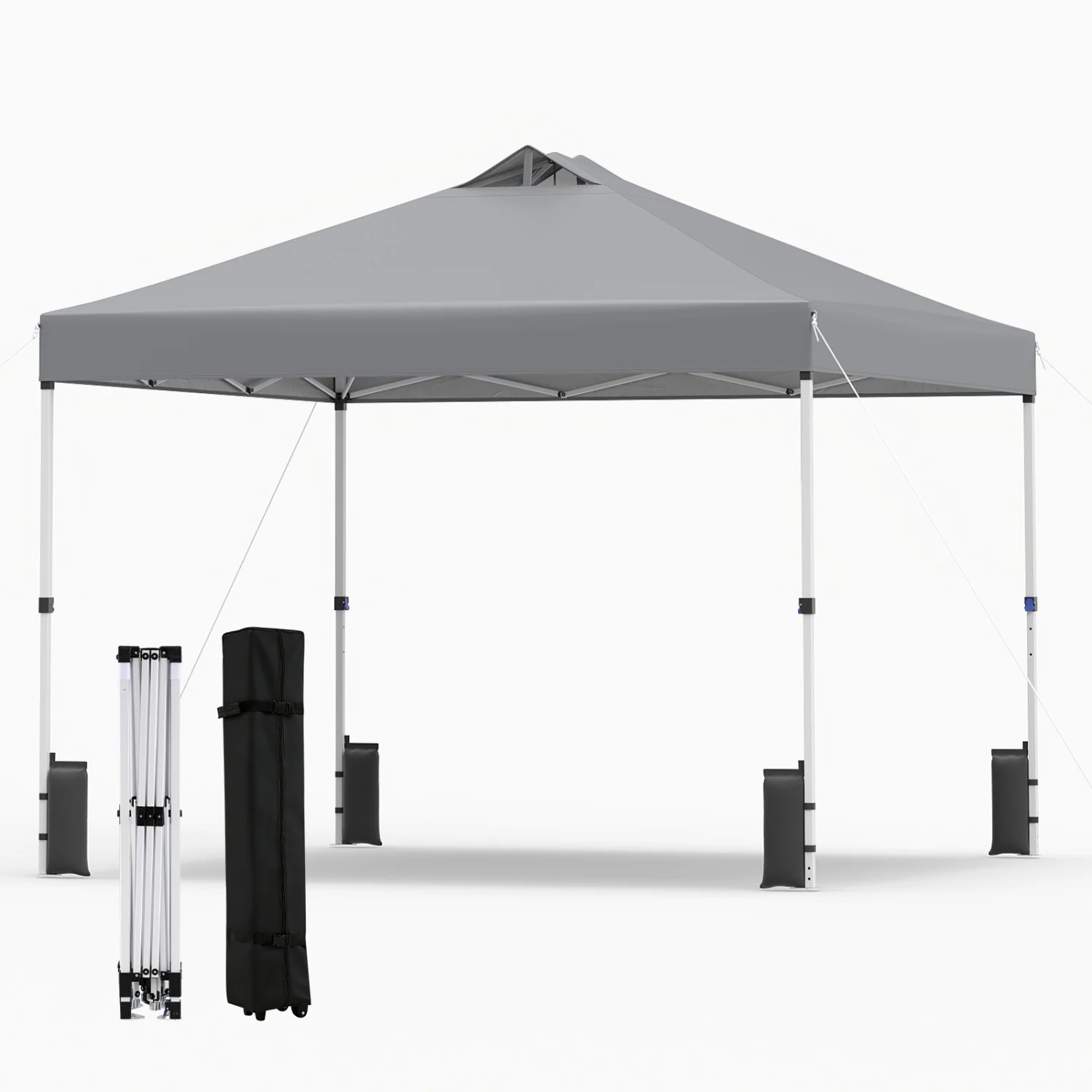 10x10 Feet Outdoor Commercial Pop Up Canopy Tent, Gray - Image 4