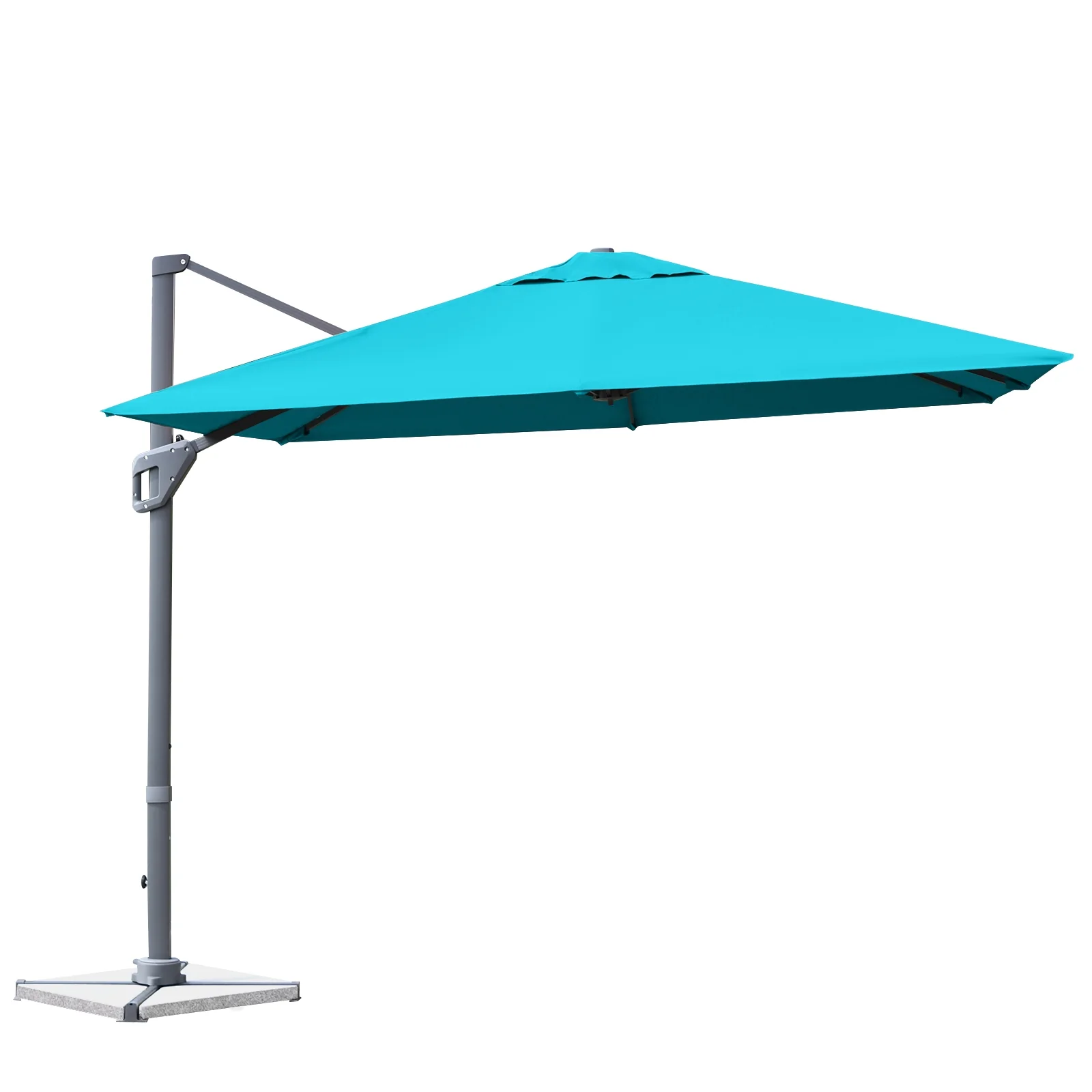 10x10 Feet Patio Umbrella, Aluminum 360-Degree Rotation Tilt, Turquoise - Image 4