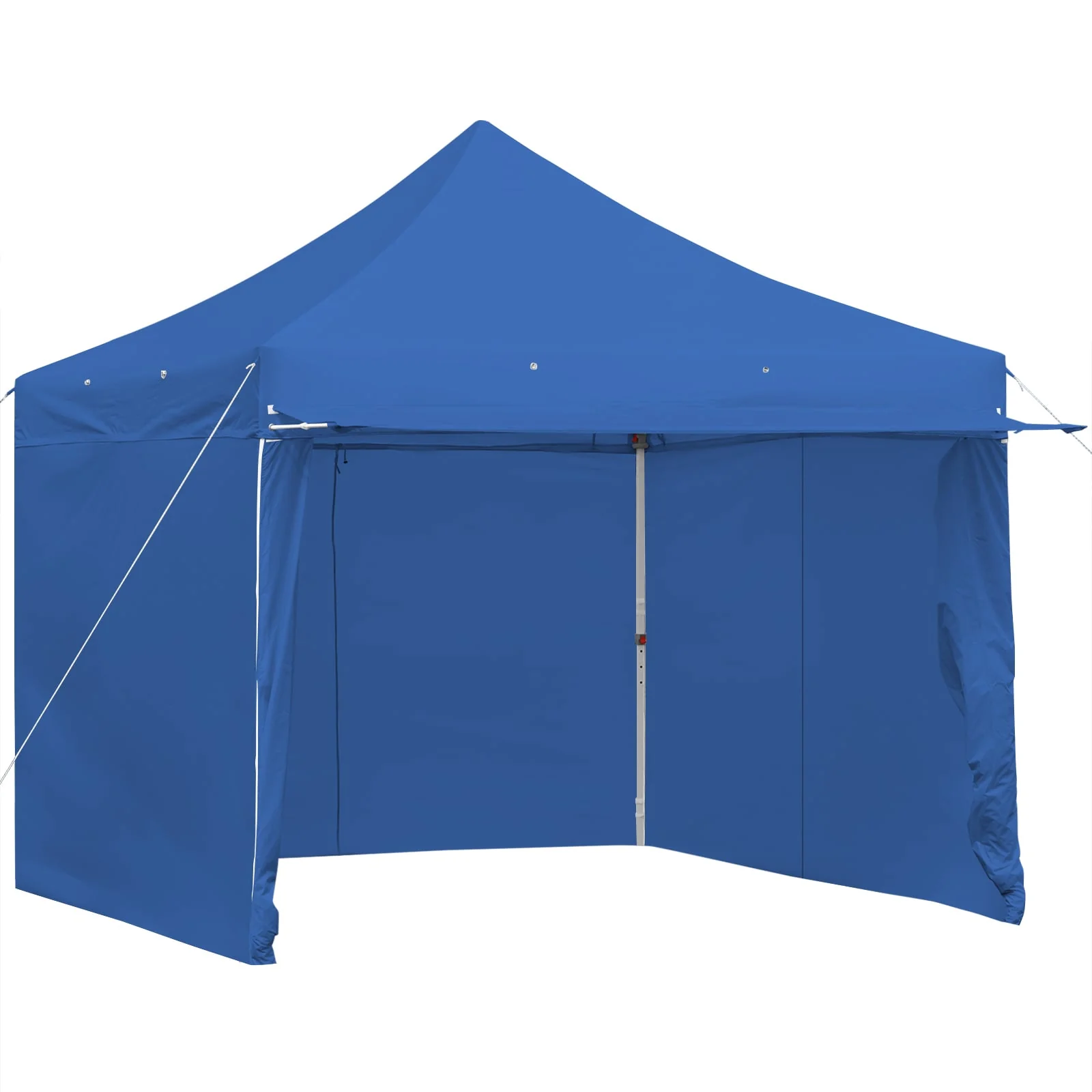 10x10 Feet Pop-Up Gazebo, 5 Removable Zippered Sidewalls, Extended Awning, Blue - Image 4