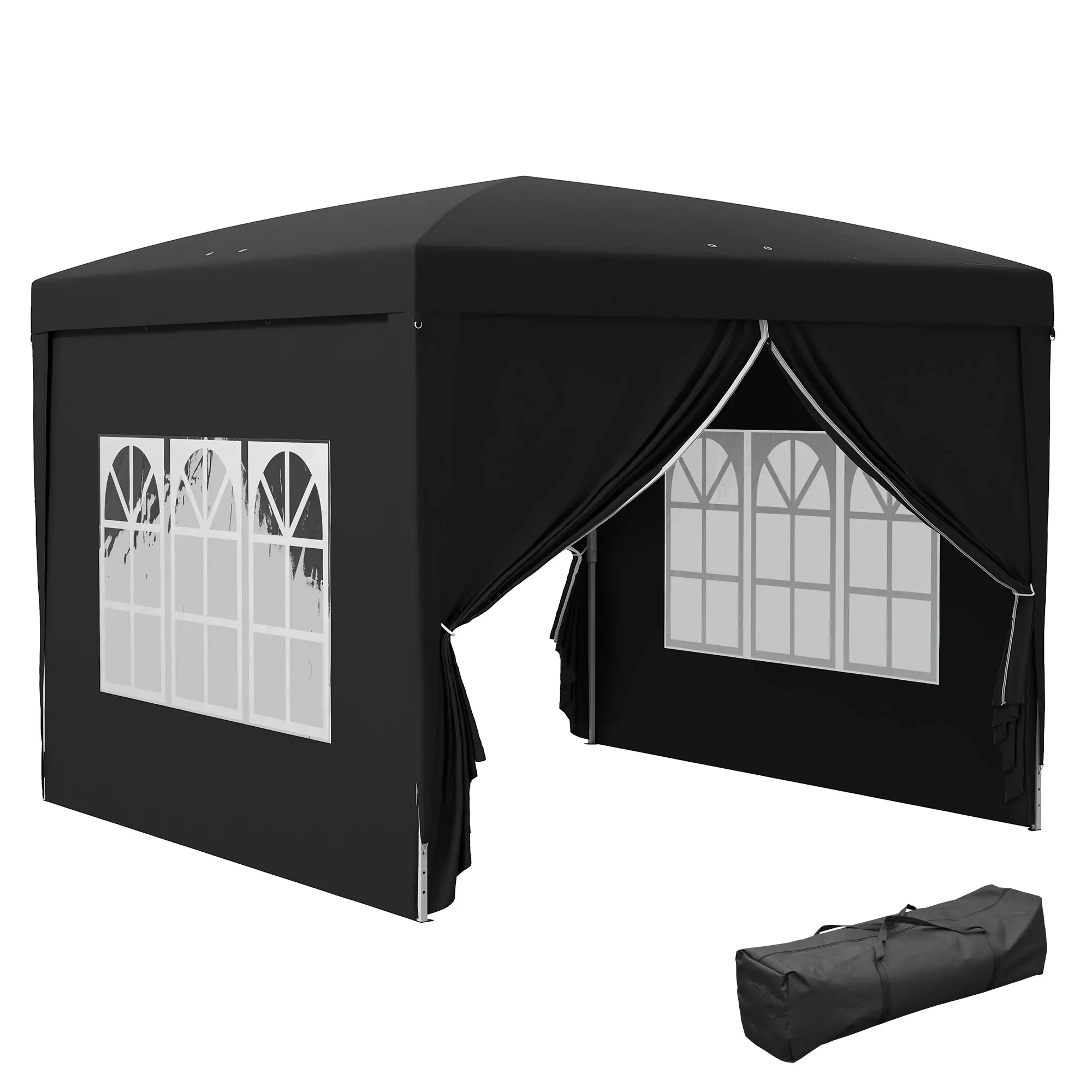 10'x10' Outdoor Pop Up Party Tent Wedding Gazebo Canopy, Black - Image 11