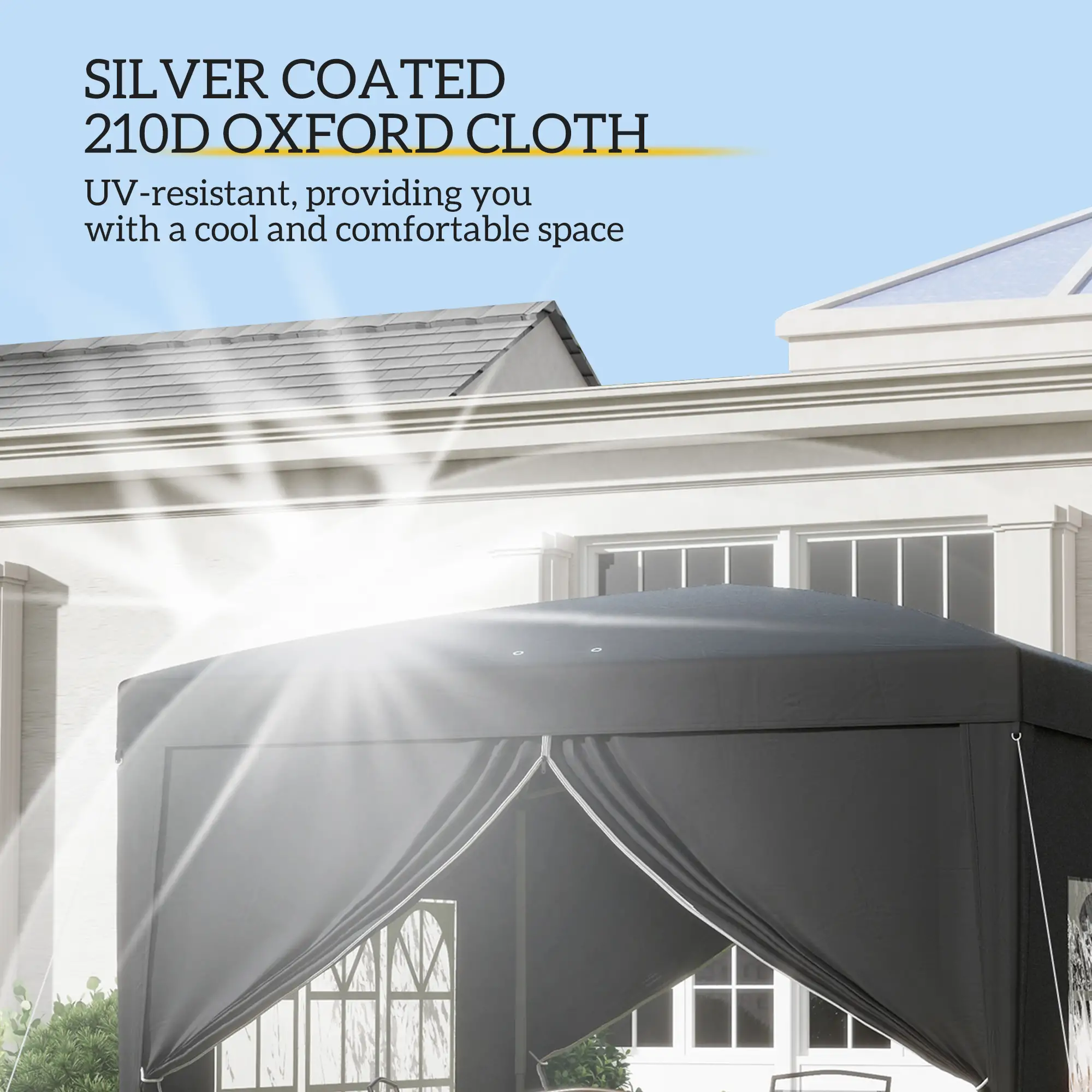 10'x10' Outdoor Pop Up Party Tent Wedding Gazebo Canopy, Black - Image 5