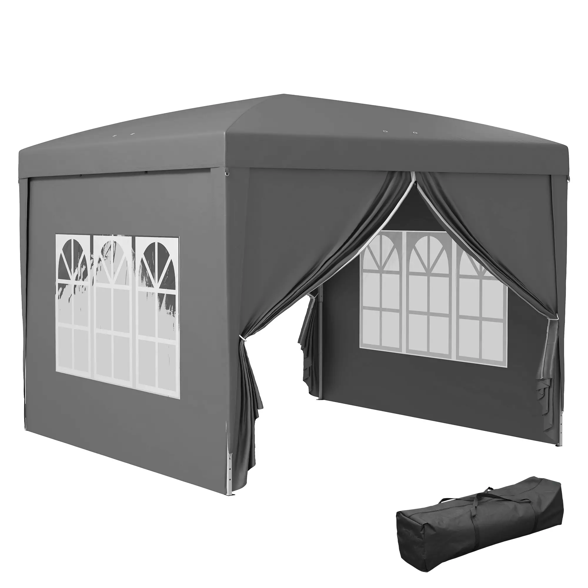 10'x10' Pop Up Party Tent, Wedding Gazebo Canopy, Grey - Image 11