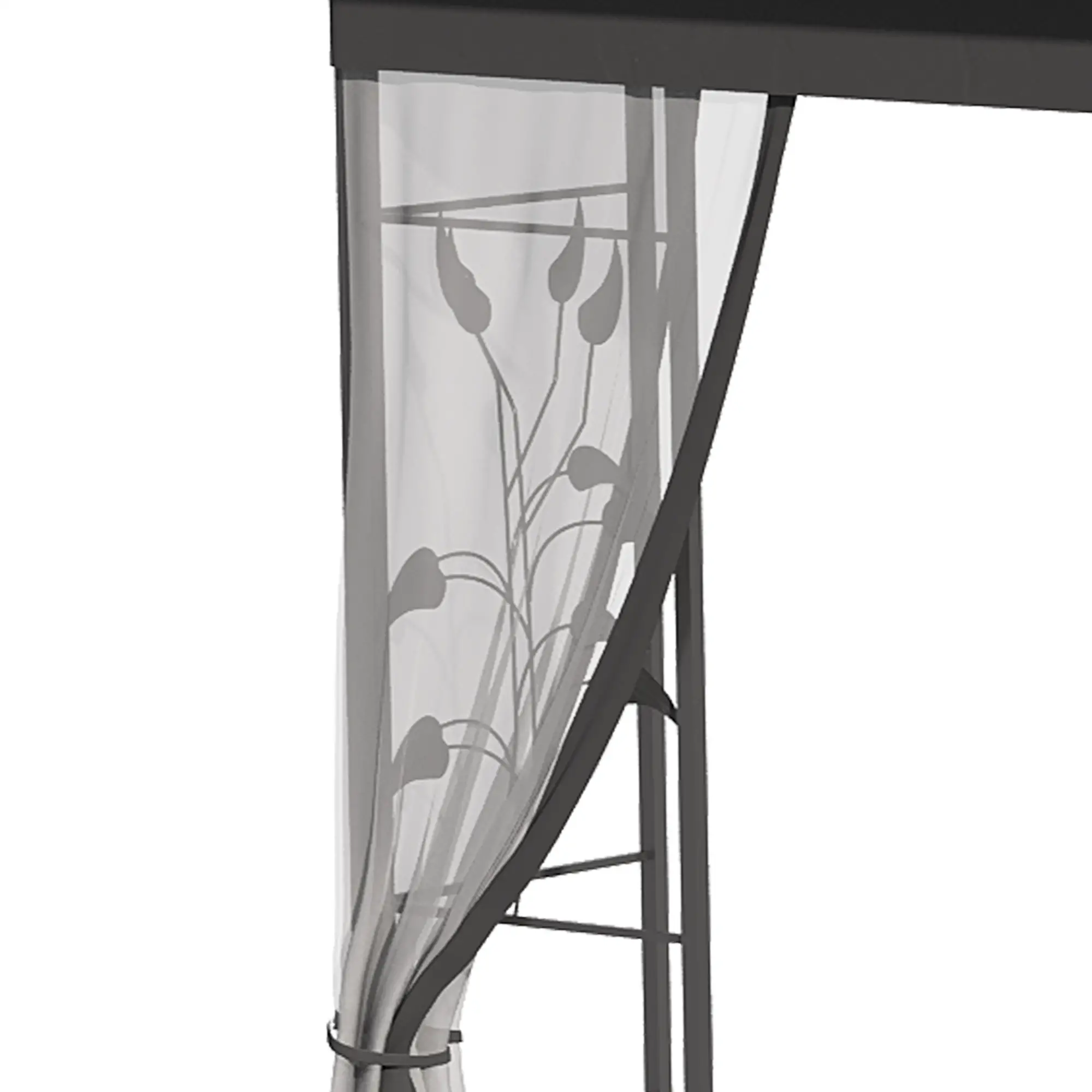 10'x10' Steel Patio Gazebo, Soft-Top, Polyester Roof, Grey - Image 10