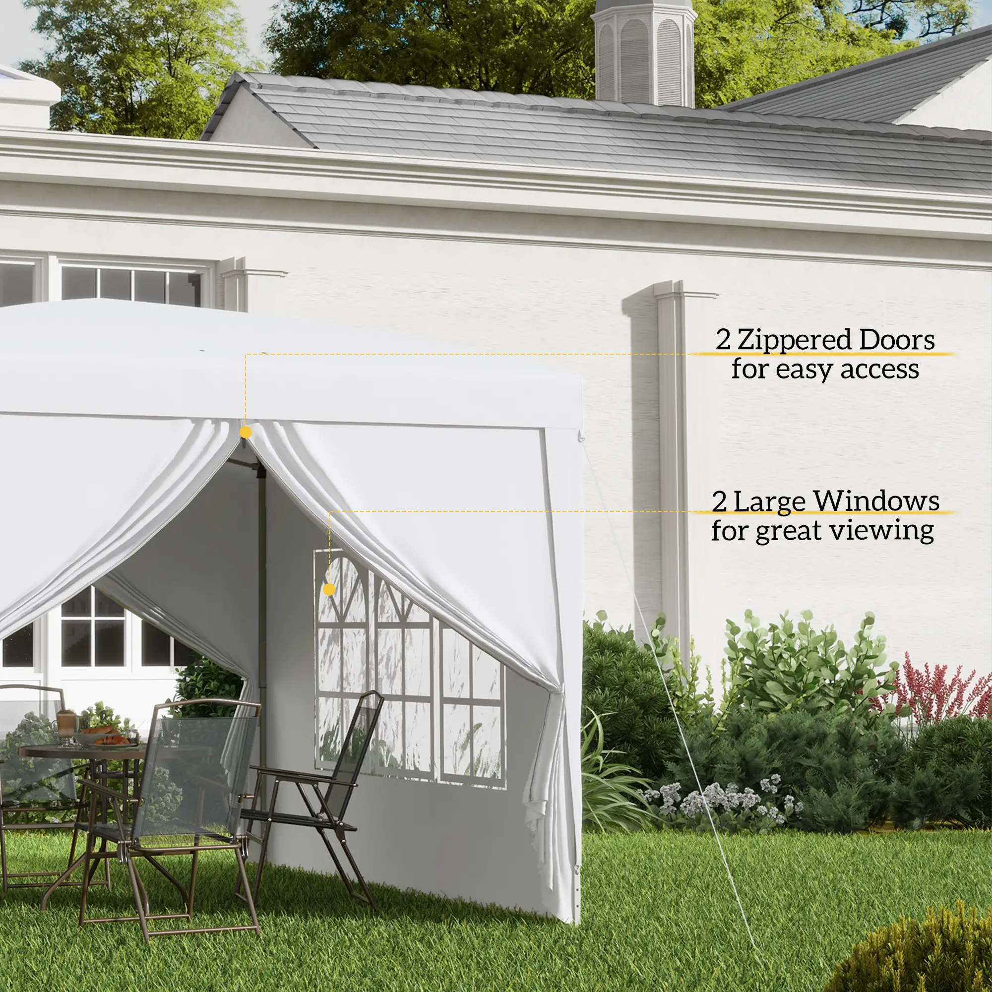 10'x10' White Outdoor Pop Up Party Tent Wedding Gazebo Canopy, White - Image 7