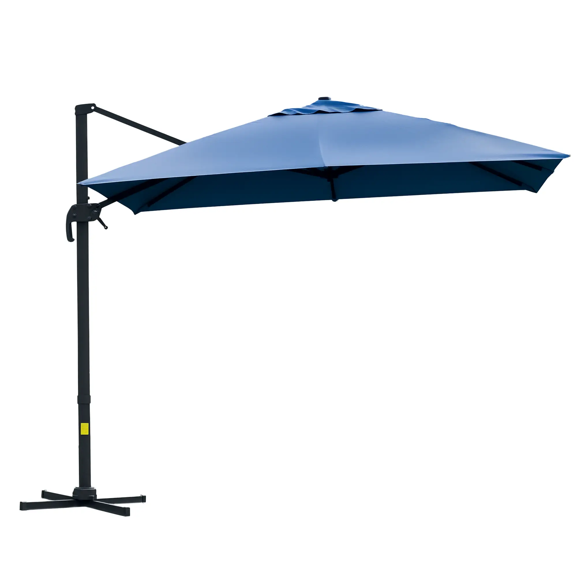 10x10ft Rotatable Square Cantilever Umbrella, 4 Adjustable Angles, Blue