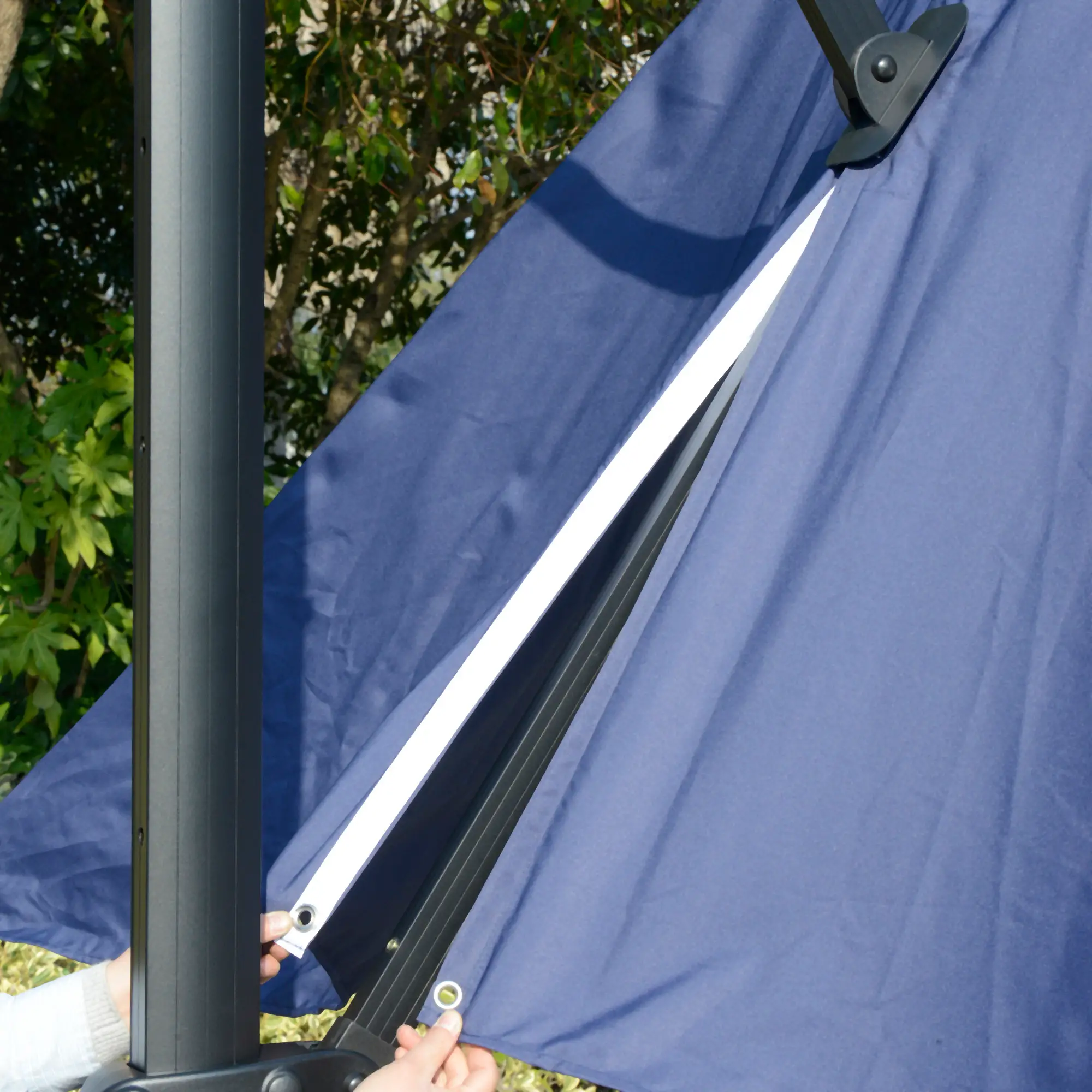 10x10ft Rotatable Square Cantilever Umbrella, 4 Adjustable Angles, Blue - Image 10