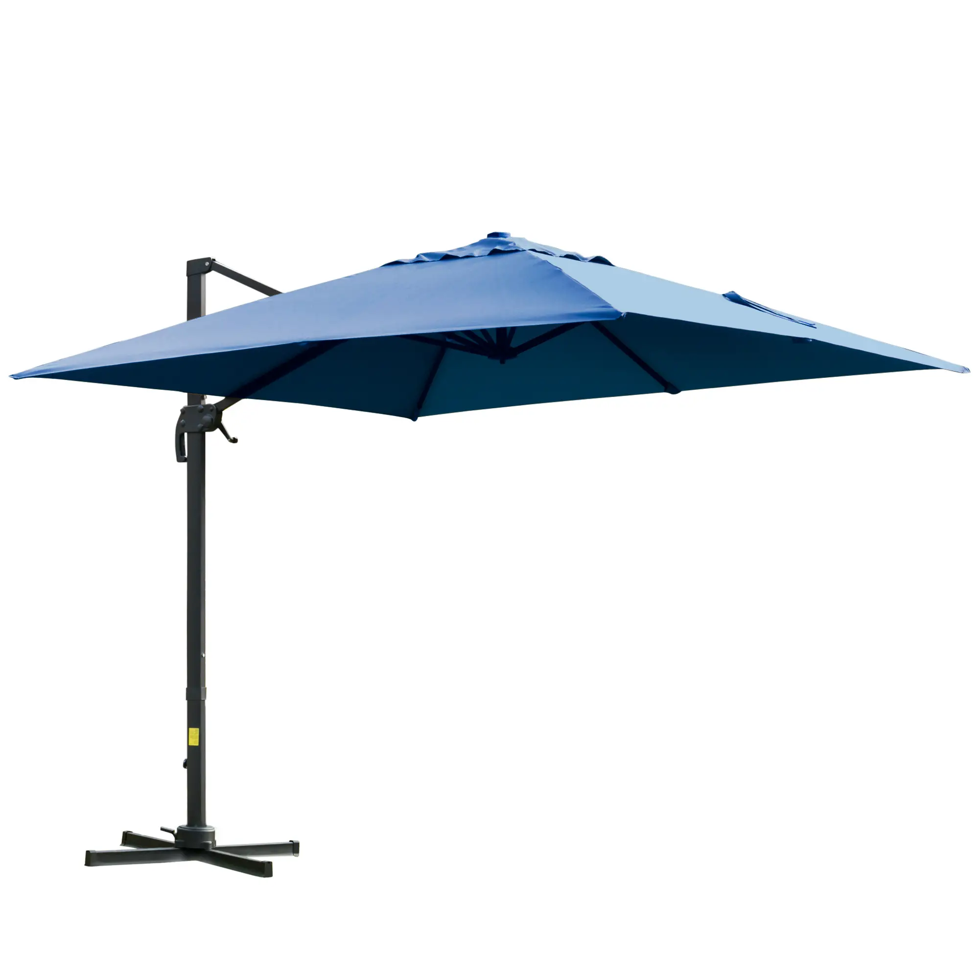 10x10ft Rotatable Square Cantilever Umbrella, 4 Adjustable Angles, Blue - Image 11