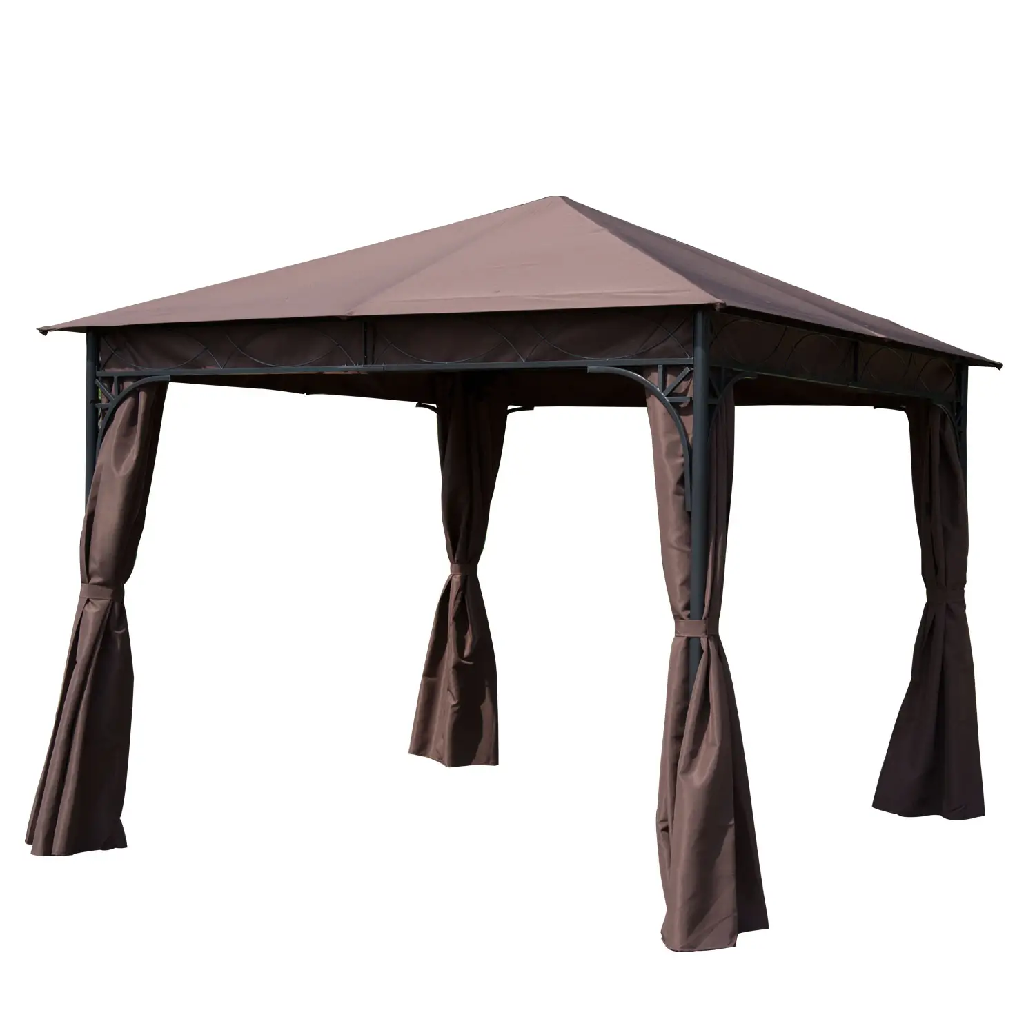 10x10ft Steel Garden Gazebo, Patio Canopy, Outdoor Event Tent