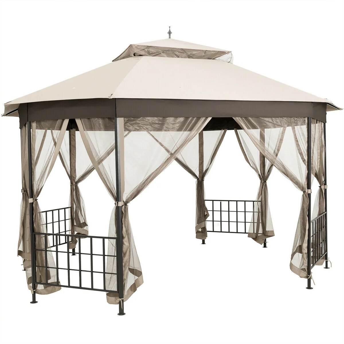 10'x12' Octagonal Patio Gazebo, Beige