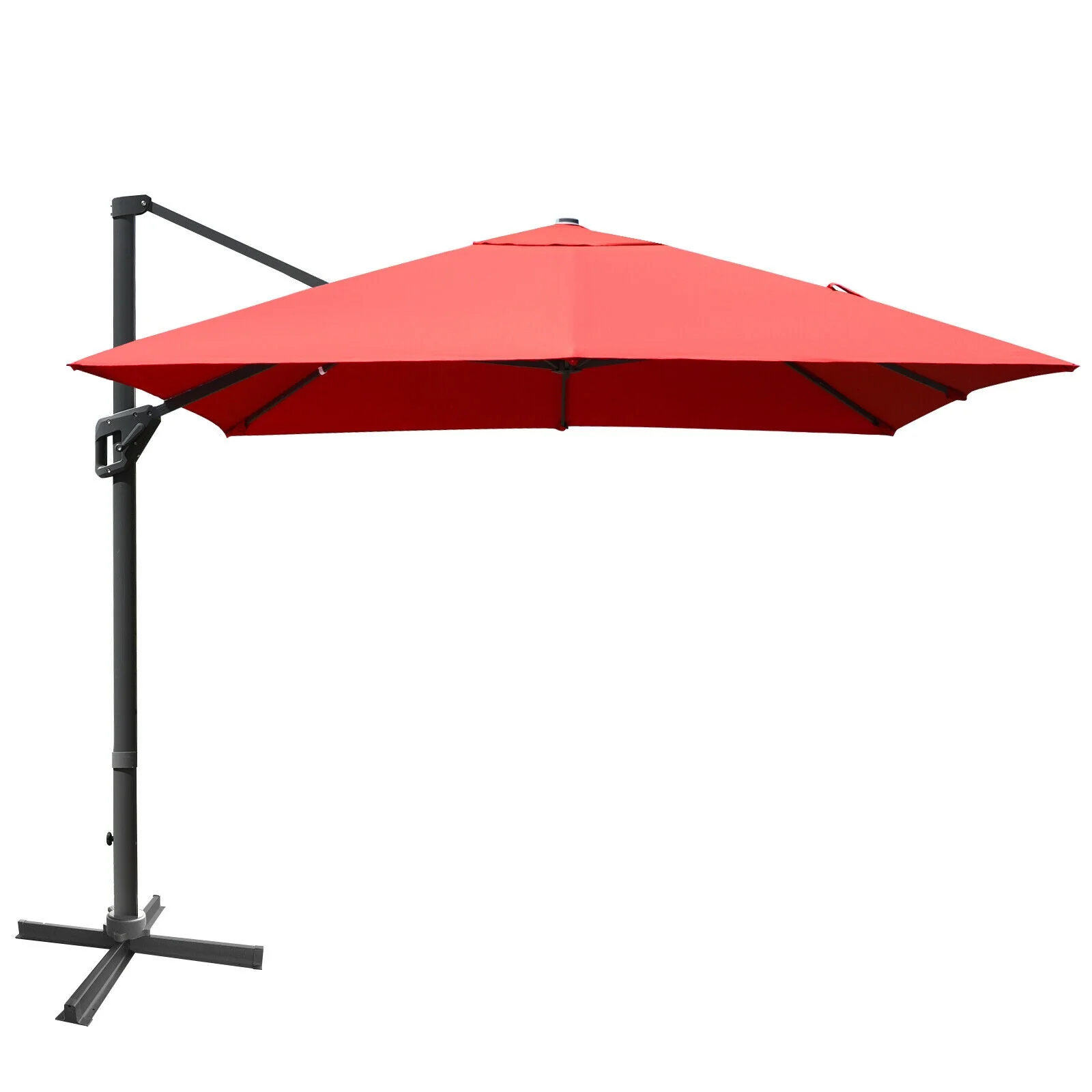 10x13 Feet Rectangular Cantilever Umbrella, 360° Rotation, Orange
