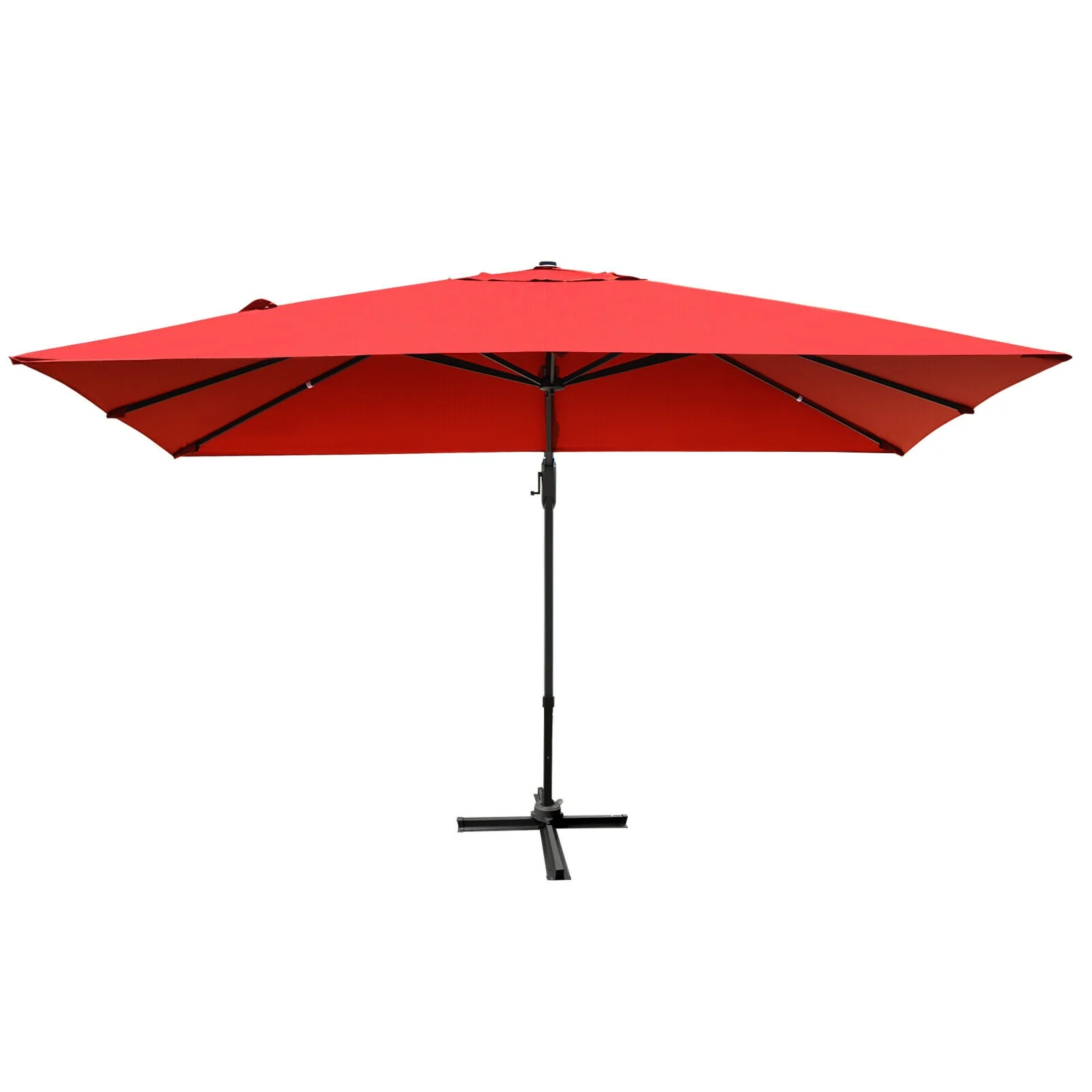 10x13 Feet Rectangular Cantilever Umbrella, 360° Rotation, Orange - Image 9