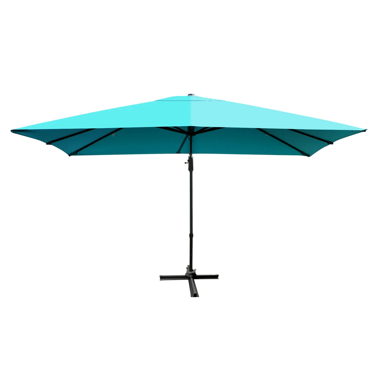 10x13 Feet Rectangular Cantilever Umbrella, 360° Rotation, Turquoise - Image 9