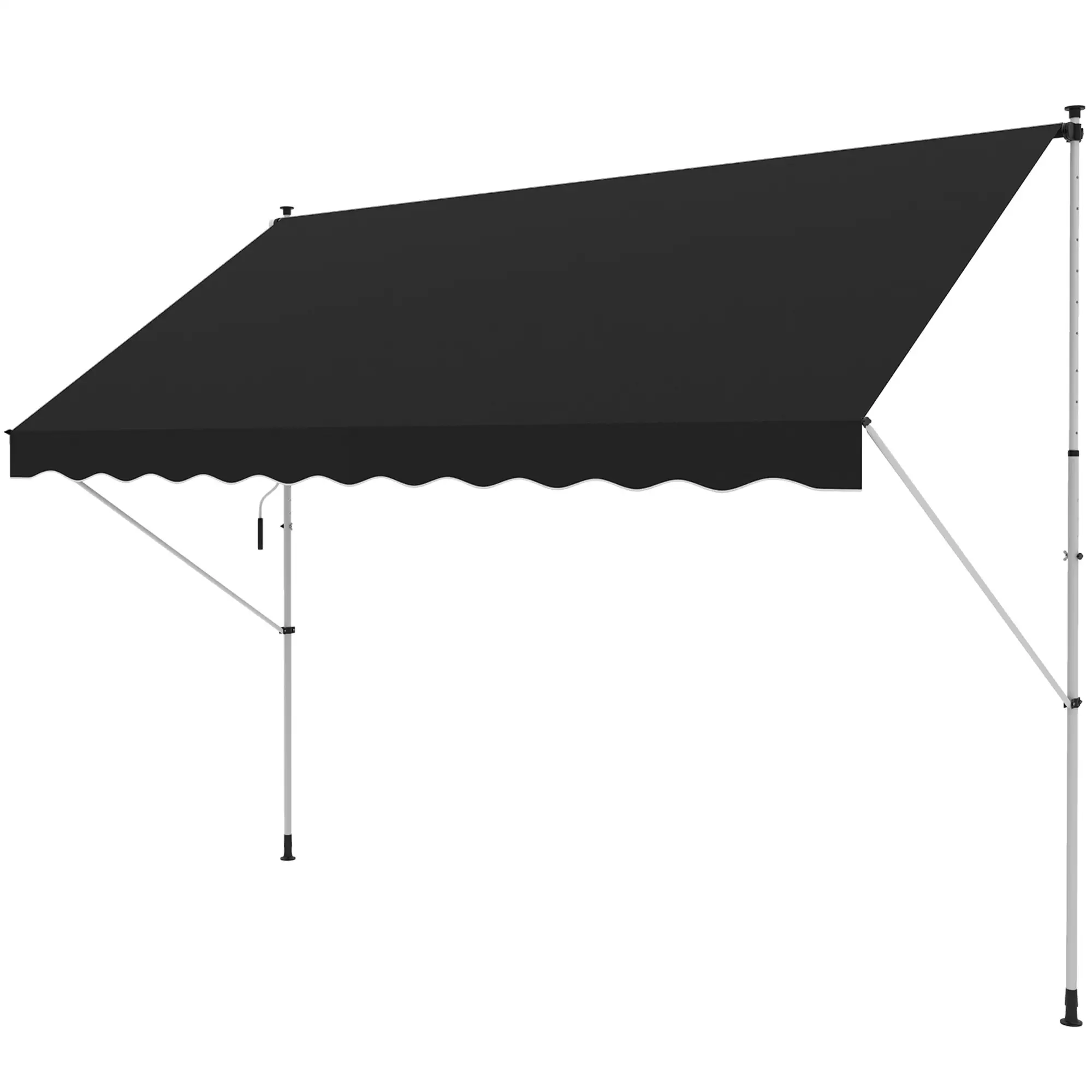 10x5ft Manual Retractable Awning, For Window Door Porch, Black