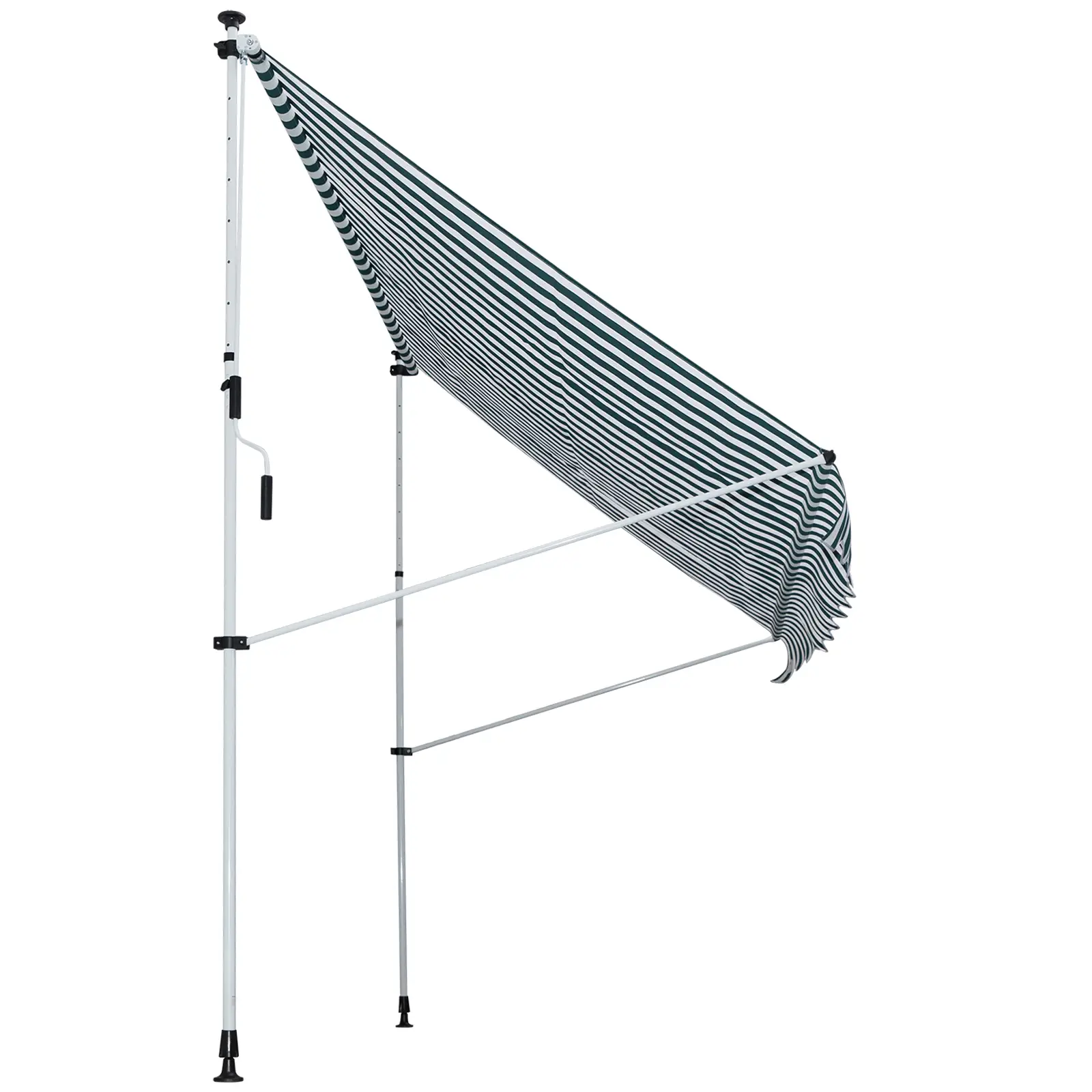 10x5ft Manual Retractable Awning, Patio Sun Shade, Water Resistant, Green - Image 11
