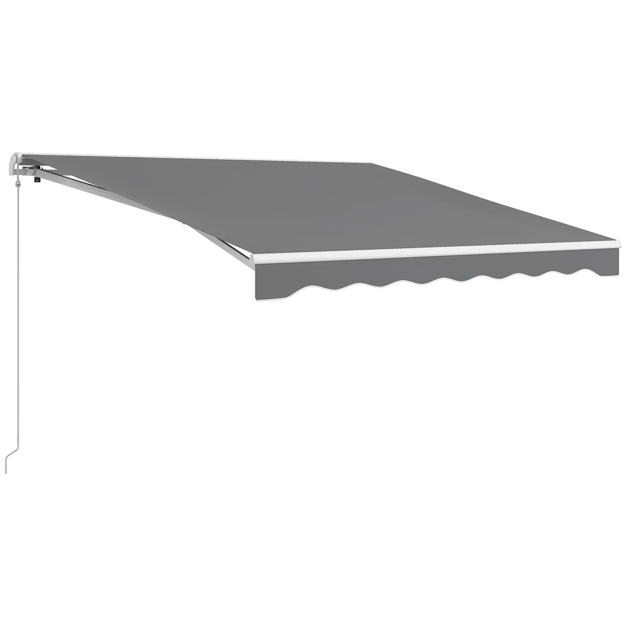 10'x8' Retractable Awning, Remote, Crank Handle, Aluminum Frame, Light Grey - Image 11