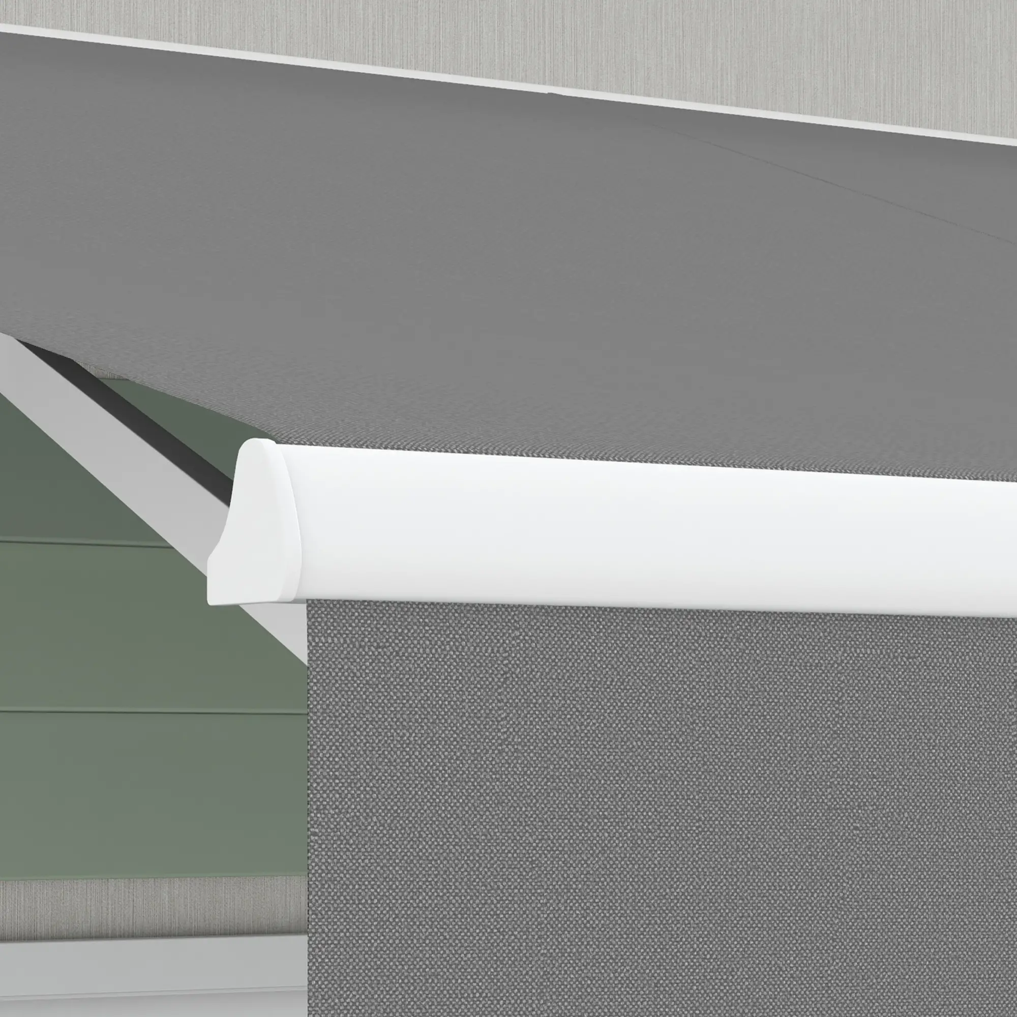 10'x8' Retractable Awning, Remote, Crank Handle, Aluminum Frame, Light Grey - Image 8