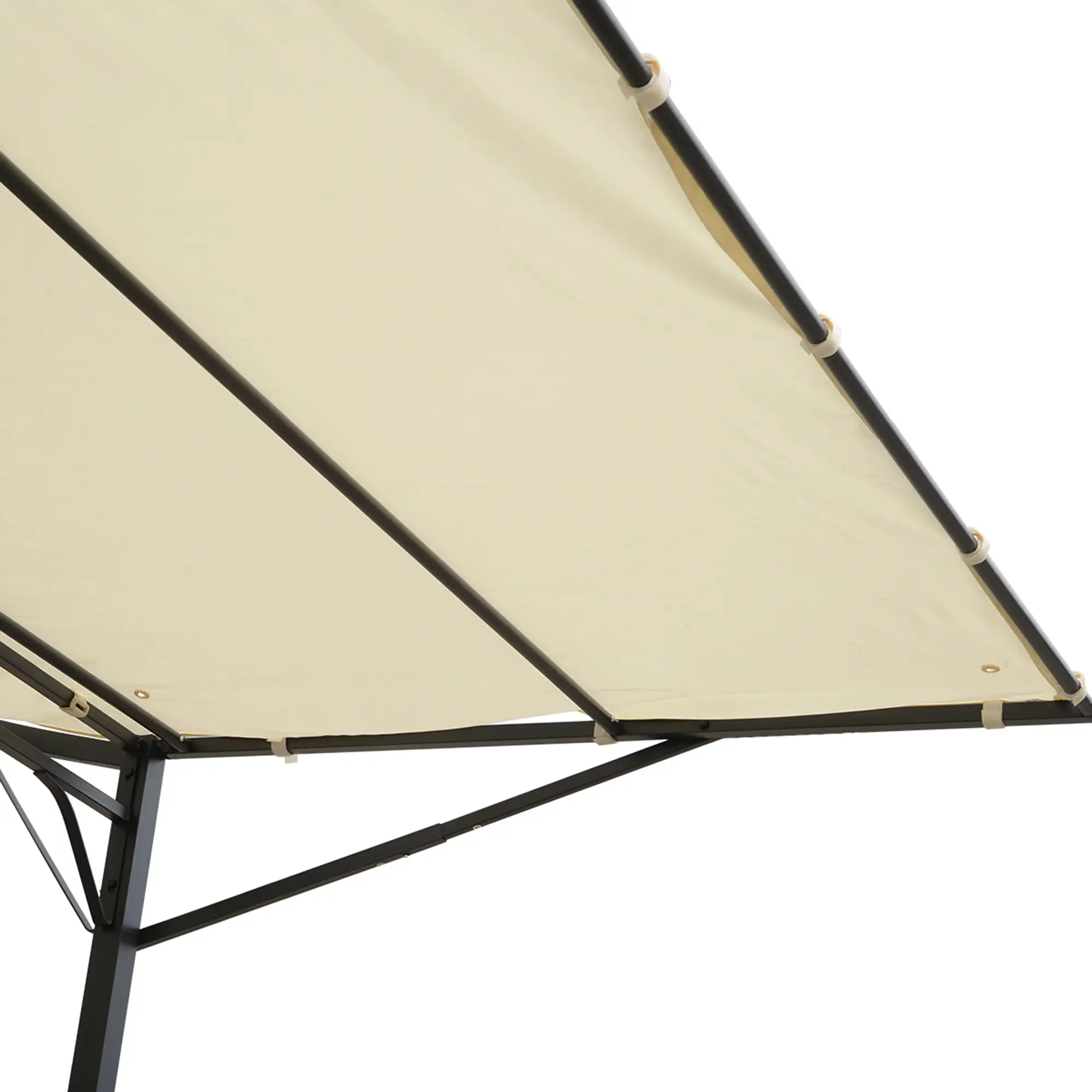10x8ft Metal Gazebo, Extendable Awning, Outdoor Shelter, Cream White - Image 11