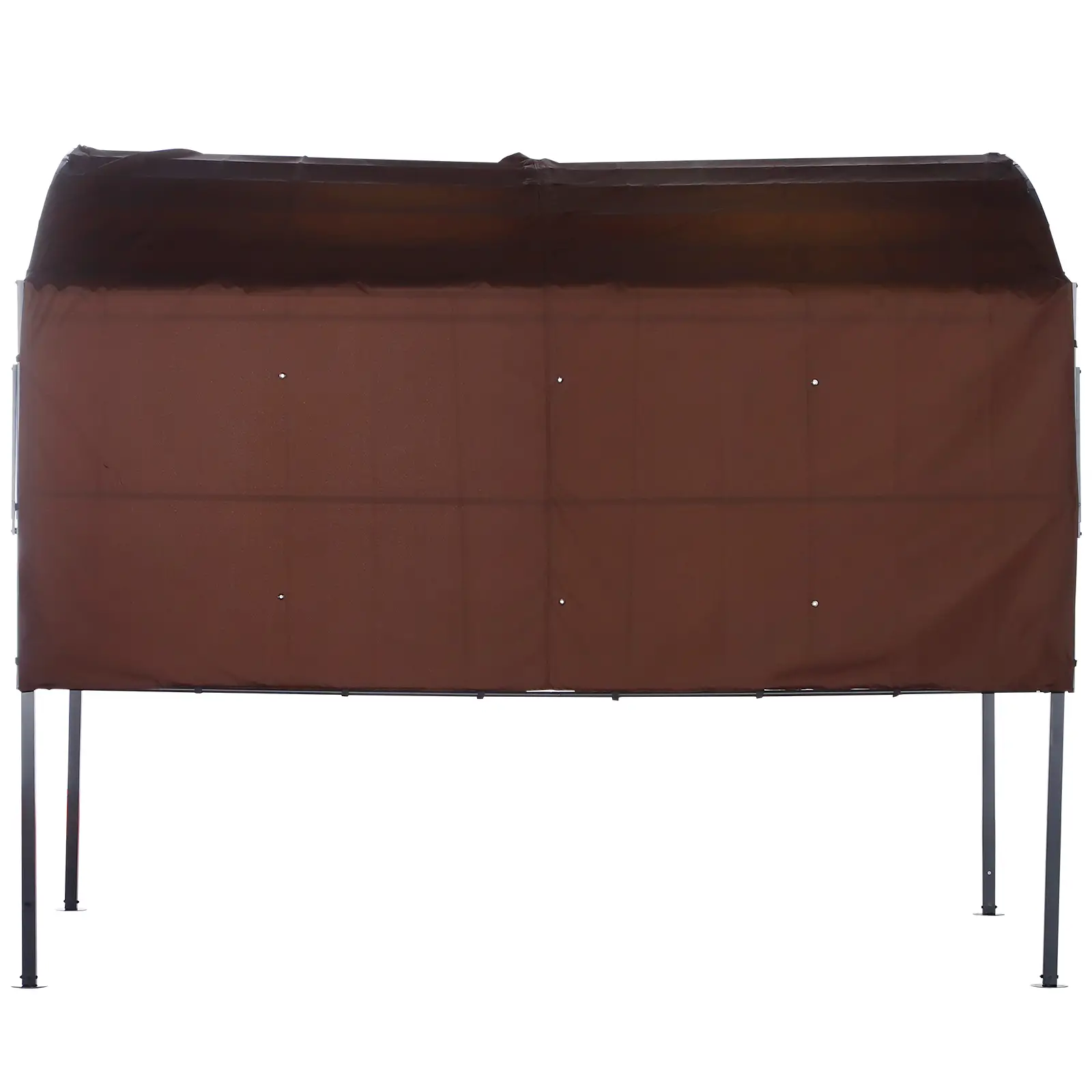 10x8ft Metal Gazebo, Extendable Side Awning, Outdoor Shelter, Brown - Image 7