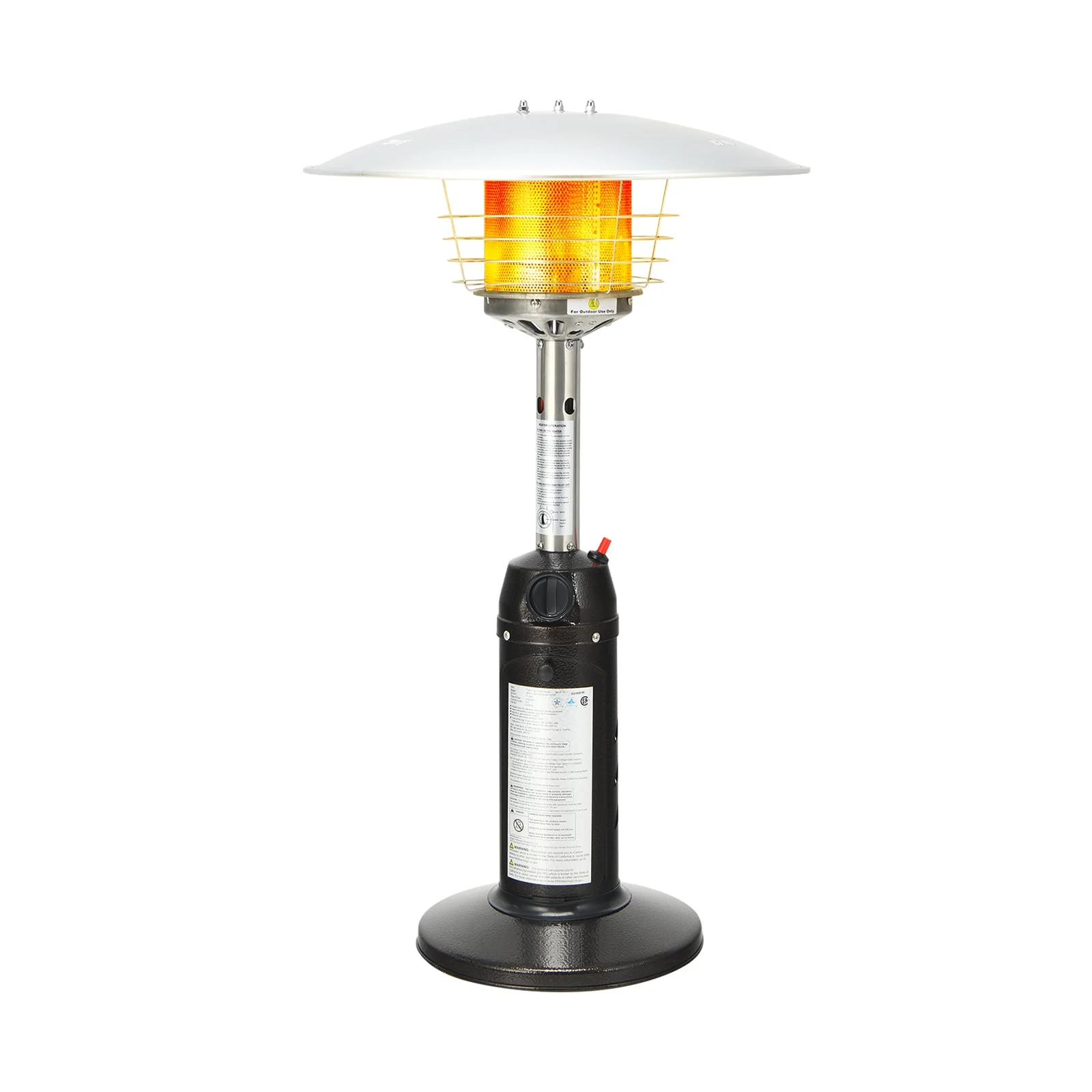 11,000 BTU Portable Tabletop Propane Patio Heater, Black - Image 4